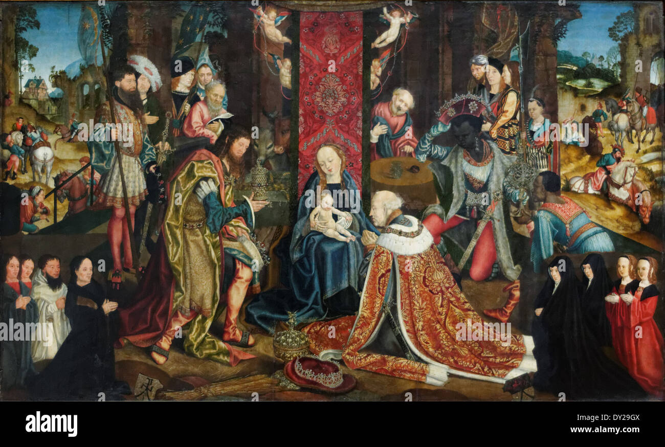 Meister des Aachener Altars - die Anbetung der Heiligen drei Könige - 1510 - XVI th Jahrhundert - deutsche Schule - Gemäldegalerie - Berlin Stockfoto