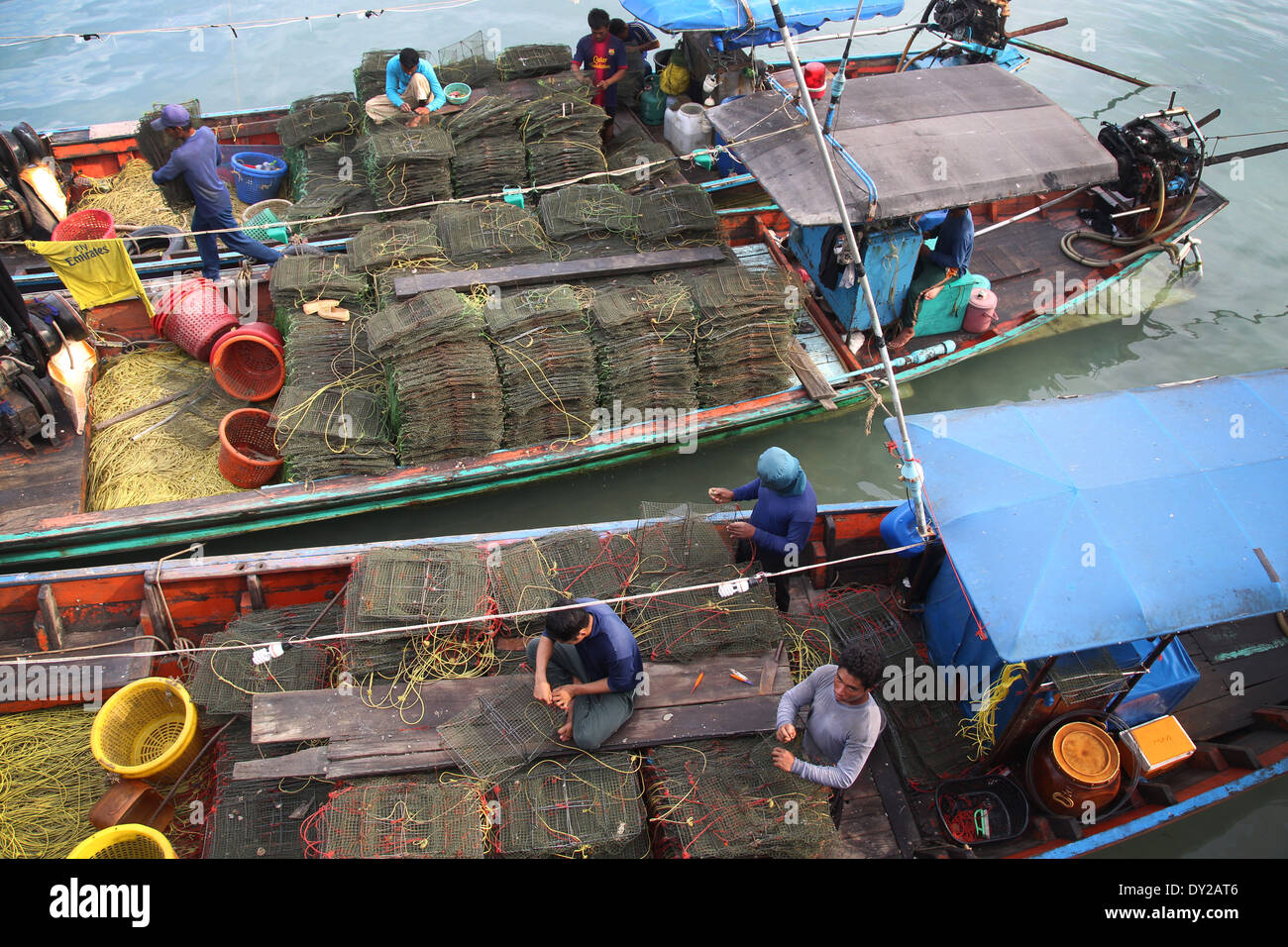 Angelboote/Fischerboote, Koh Samui, Thailand Stockfoto
