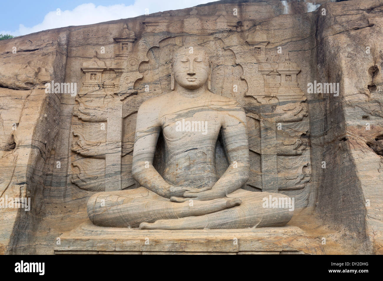 Polonnaruwa, Sri Lanka. Kolossale Buddha Skulptur in Gal Vihara Stockfoto