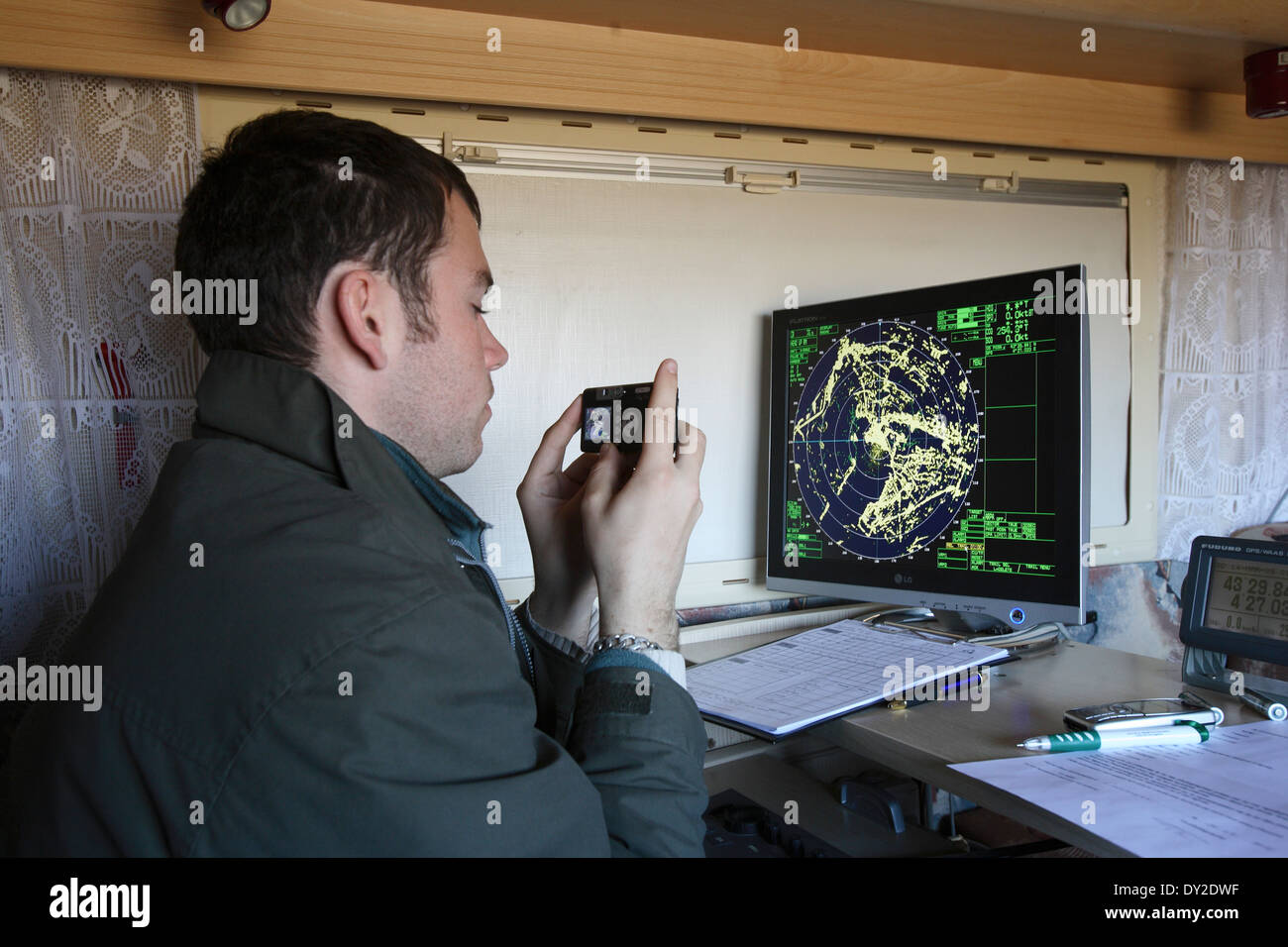 Studie der Wildtiere und Vögel Migration, tracking-Mapping und Aufklärung, mobile Einheit, Camargue, Südfrankreich Stockfoto