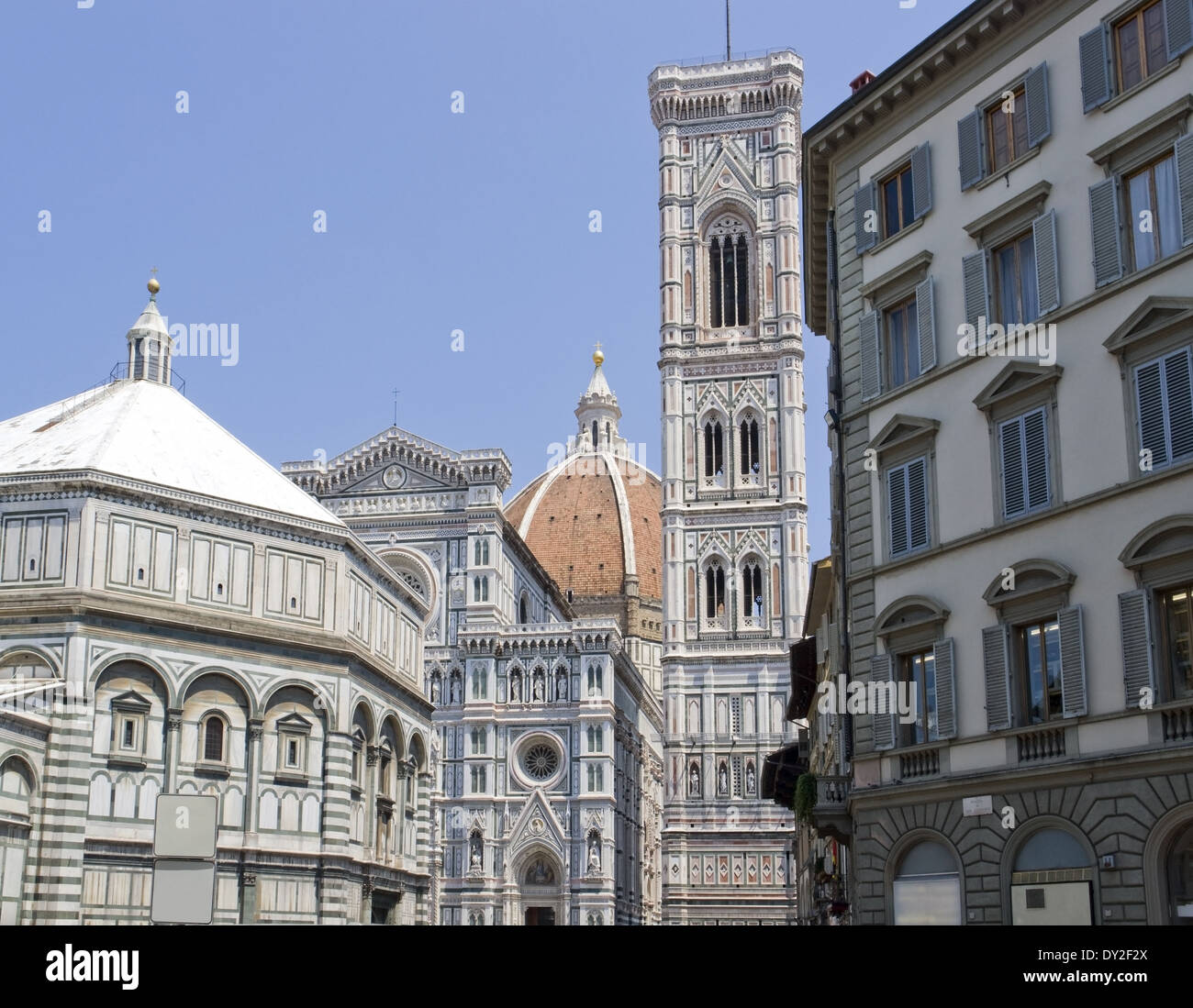 Teil der Kathedrale von Florenz und Florenz Baptisterium in Florenz (Italien) Stockfoto