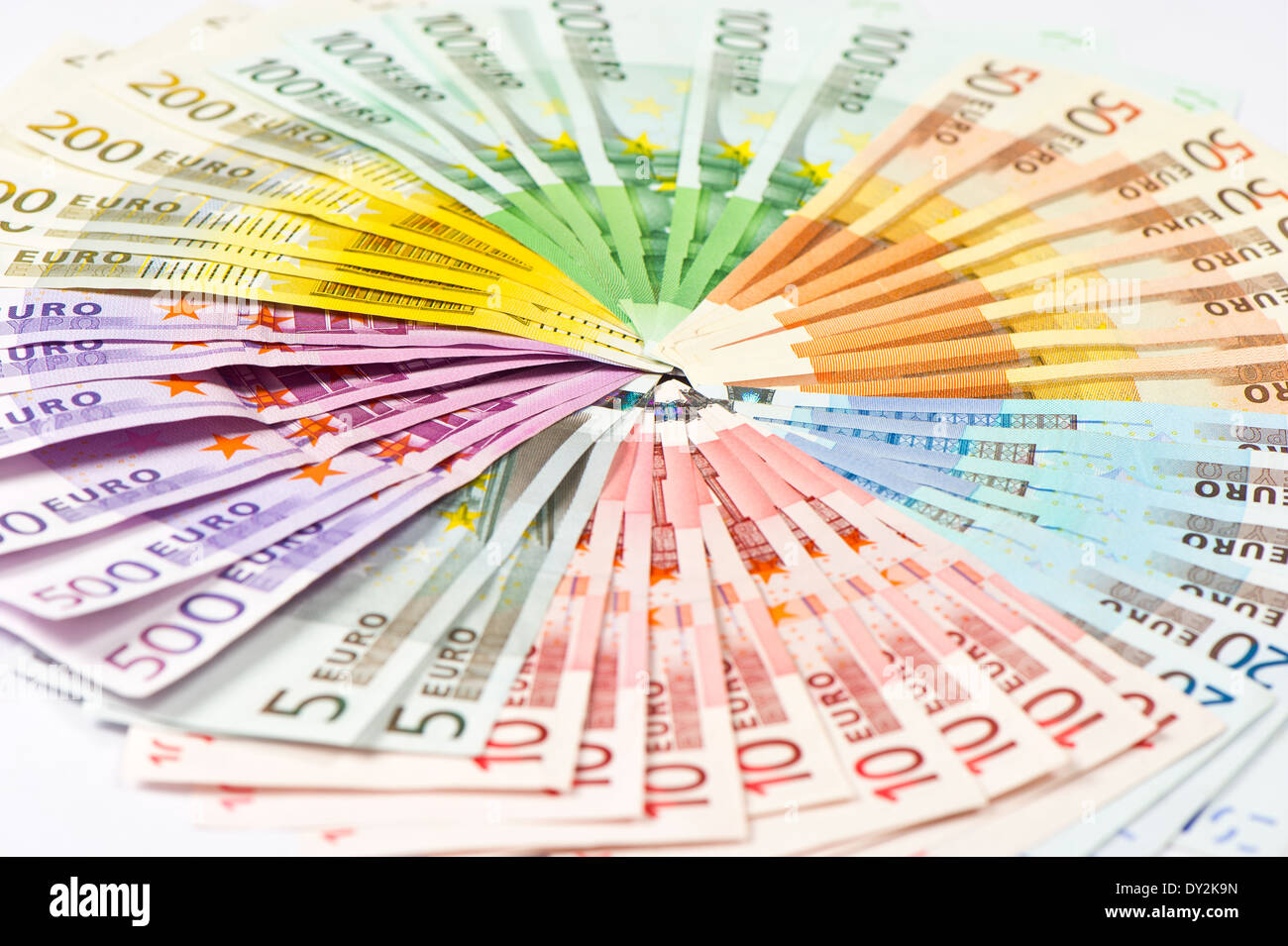 Eurobanknoten. Geld-Hintergrund Stockfoto