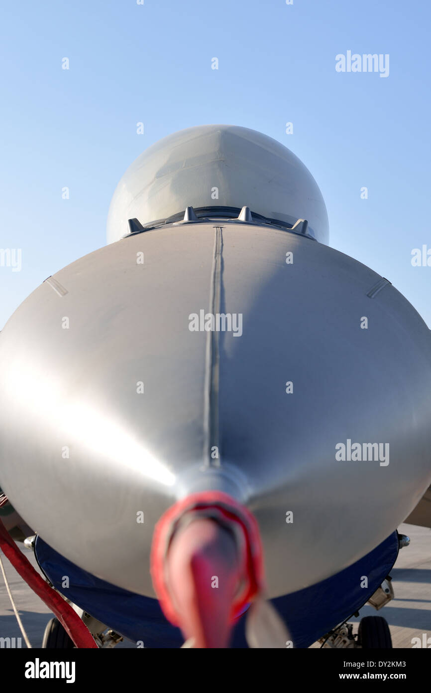 Vorderansicht des f-16 Fighting Falcons, Block 50, chilenische Luftwaffe Stockfoto