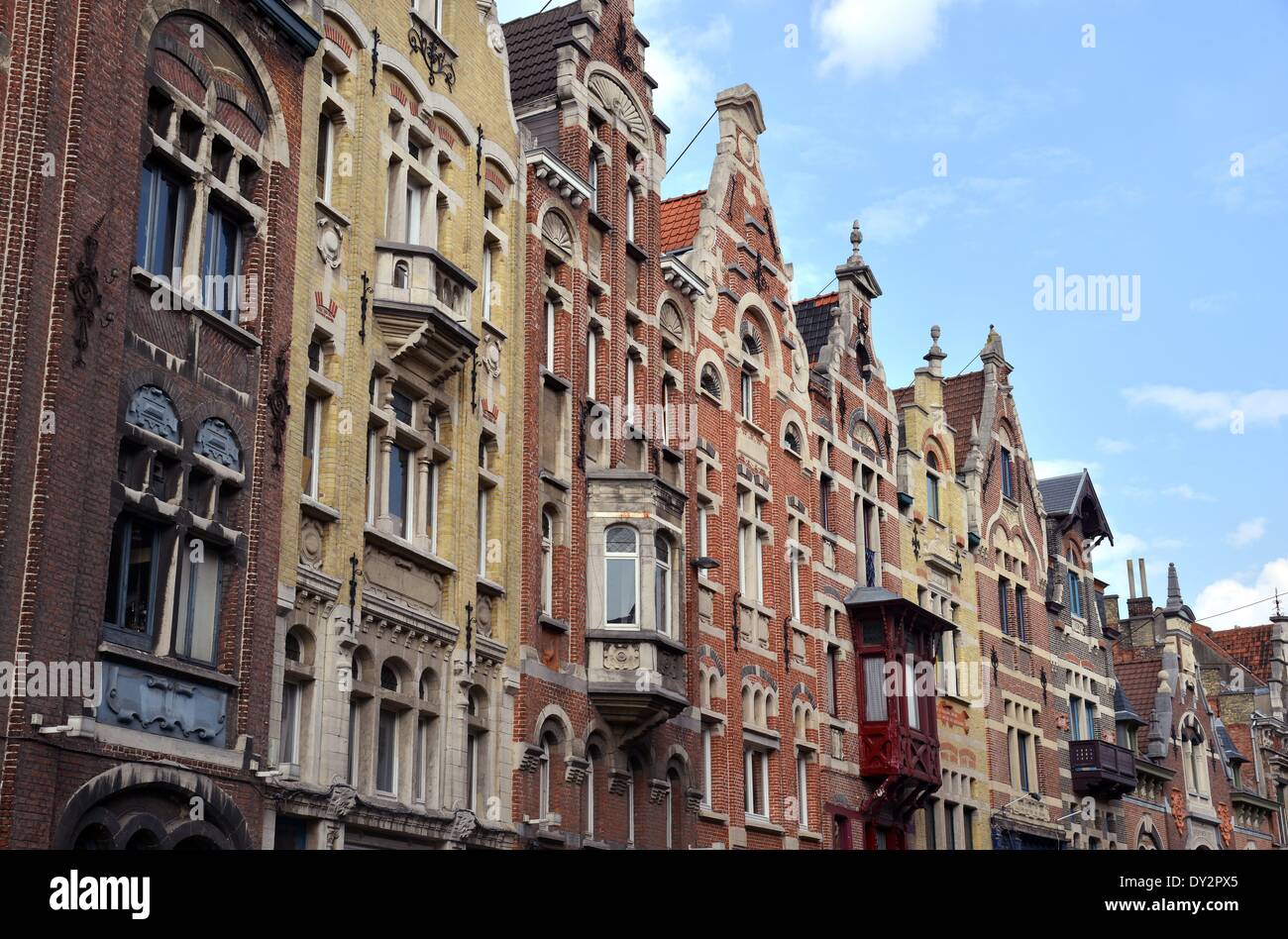 Historische Häuser in der historischen Centerof Gent. August 2013 Stockfoto