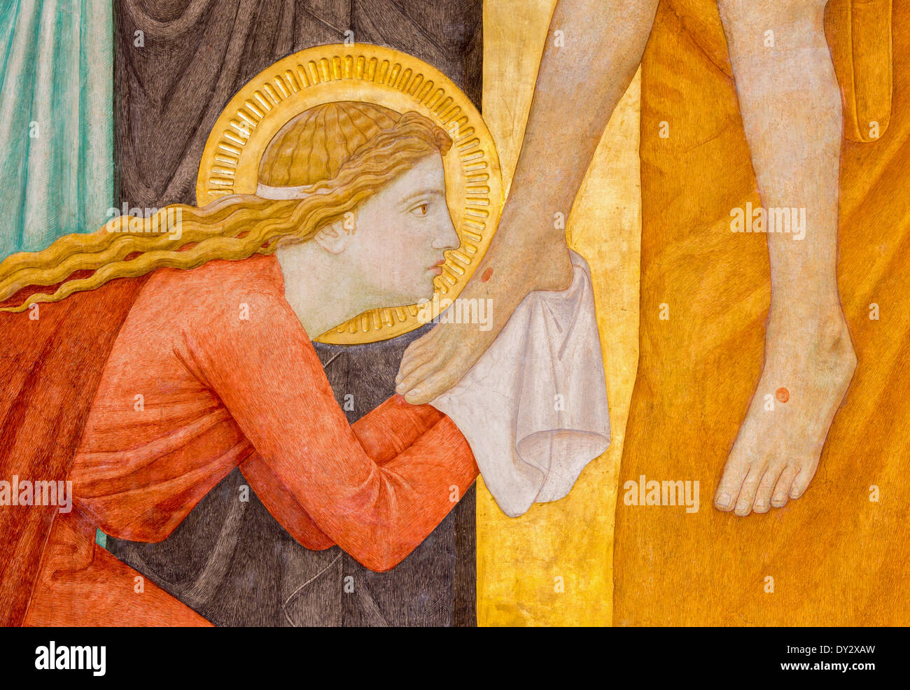 Wien - Mary Magdalen. Detail aus Ablagerung der Cross-Szene Stockfoto