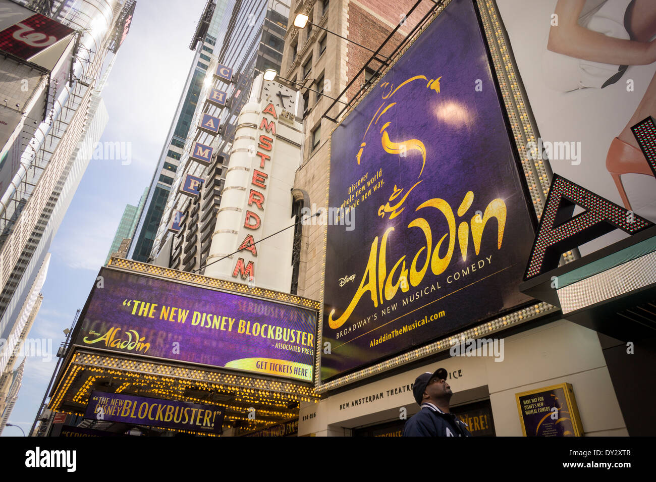 Die musikalische "Aladdin" von Disney im New Amsterdam Theater im Theater District in New York Stockfoto