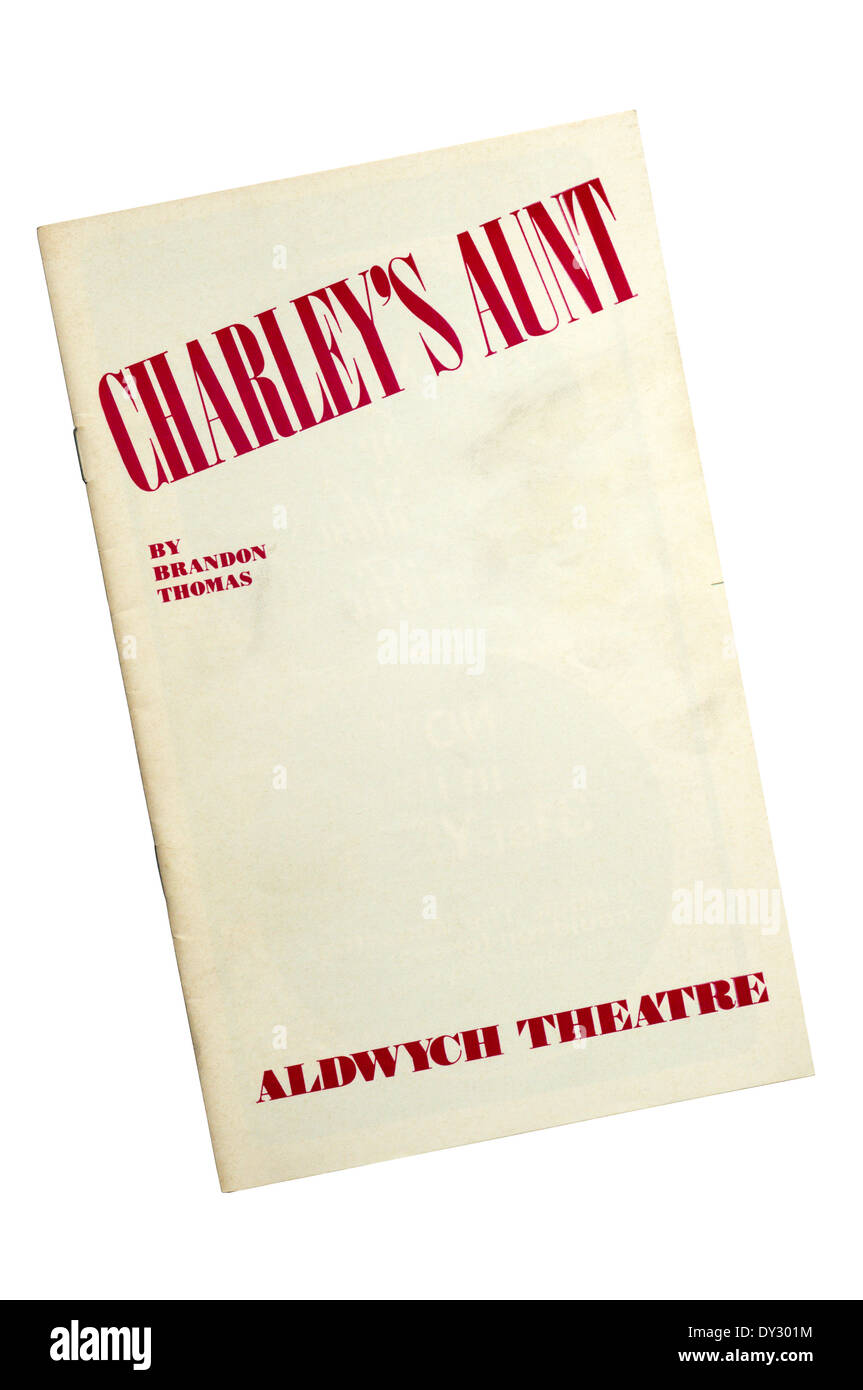 Programm für die 1983 Produktion von Charleys Tante von Brandon Thomas am Aldwych Theatre. Stockfoto