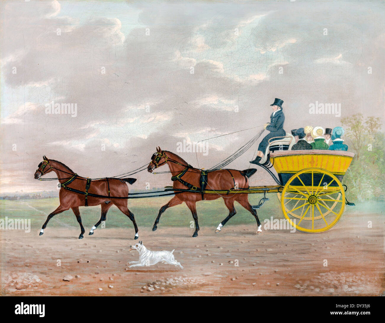 Edwin W. Cooper von Beccles, ein Gentleman zu einem Kutsche Auto Tandem fahren. Um 1820. Öl auf Leinwand. Stockfoto