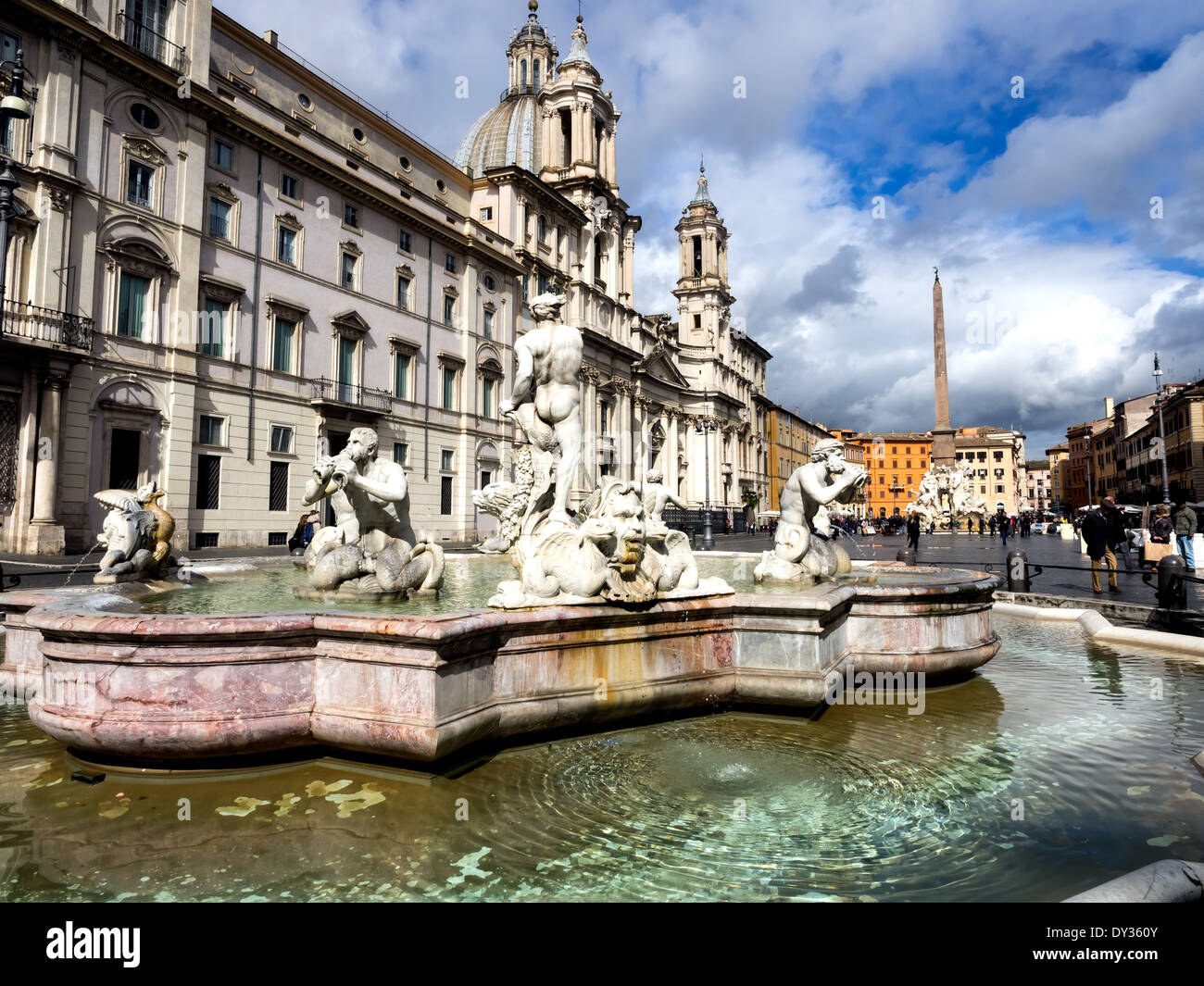 Poseidon-Brunnen, Navona Platz in Rom, Italien Stockfoto