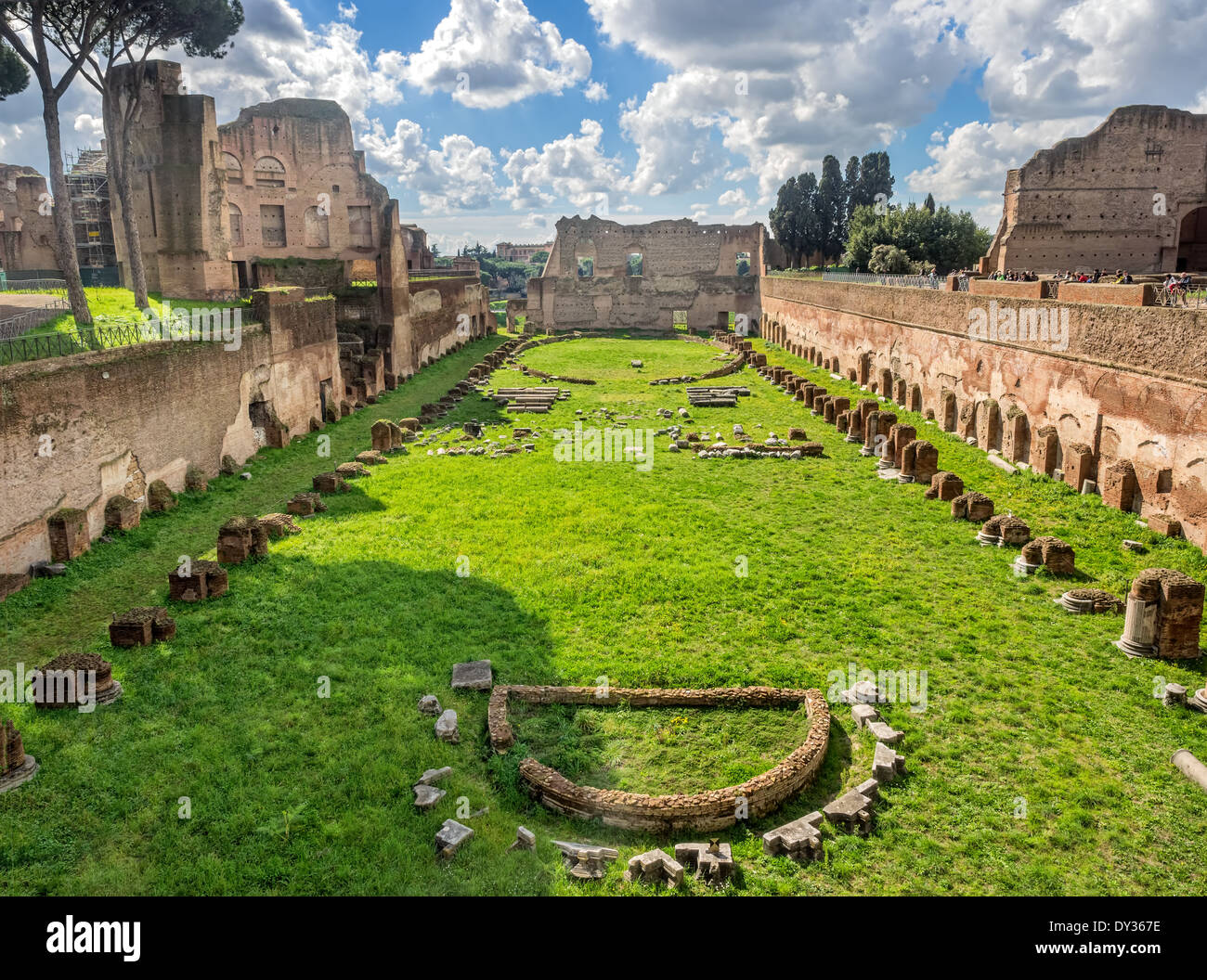 Hippodrom-Stadion des Domitian, Palatin Rom Stockfoto