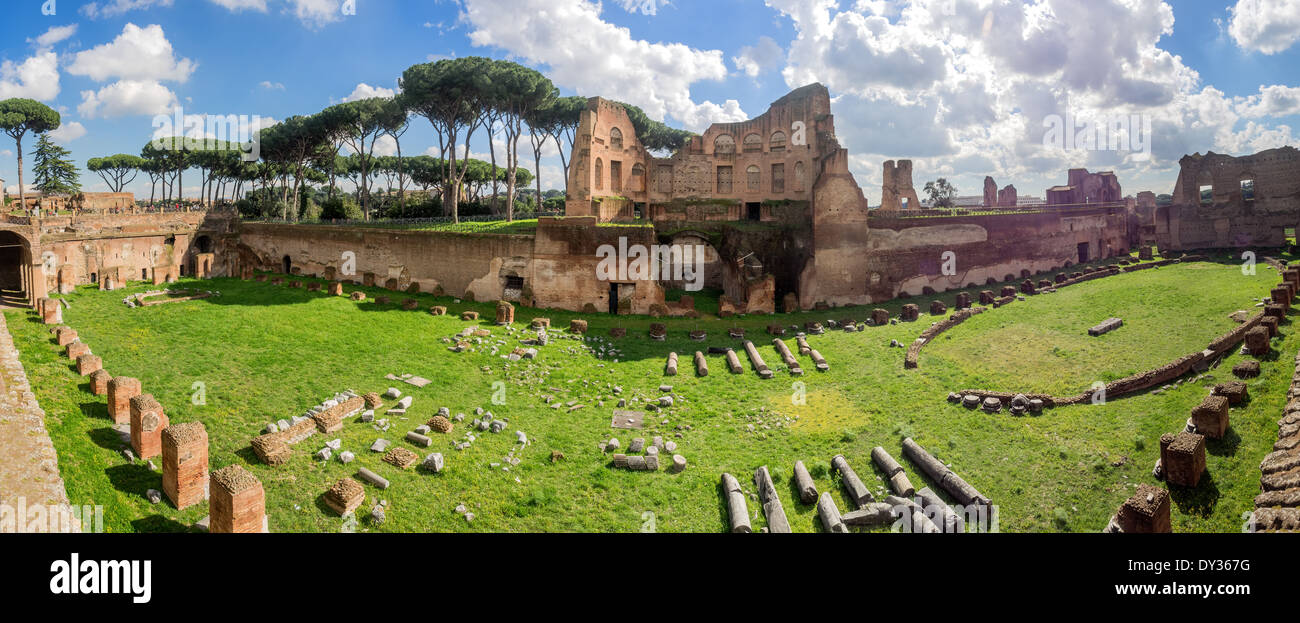 Hippodrom-Stadion des Domitian, Palatin Rom Stockfoto