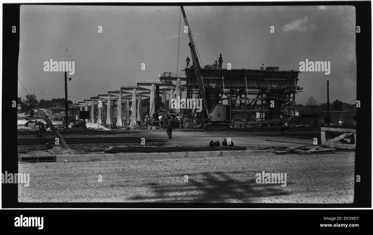 Woodrow Wilson Ave Brücke im Bau, Jackson, 1940. Stockfoto