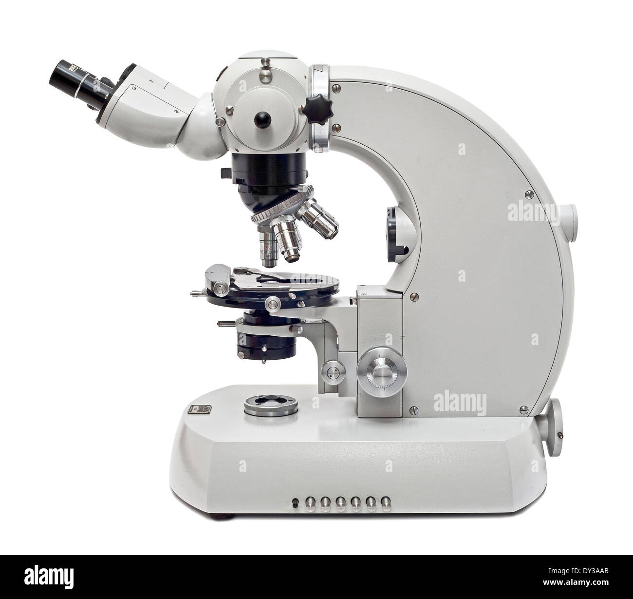 Zeiss Universal Compound Microscope, weitgehend verwendet in den 1980er Jahren in vielen professionellen Labors weltweit. Stockfoto