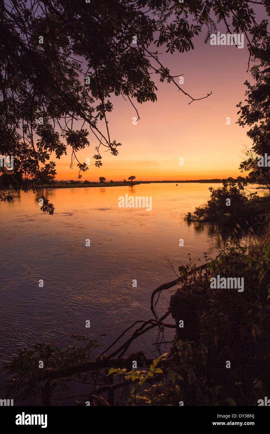 Sonnenaufgang über den Sambesi Stockfoto