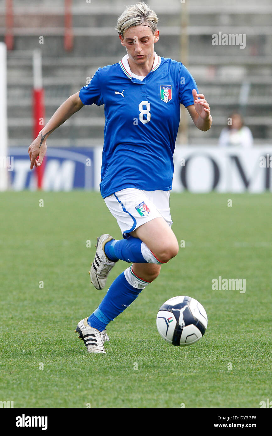 Vicenza, Italien. 5. April 2014. FIFA Frauen WM-Quali Spiel Italien gegen Spanien. Bild zeigt Melania Gabbiadini © Action Plus Sport/Alamy Live News Stockfoto