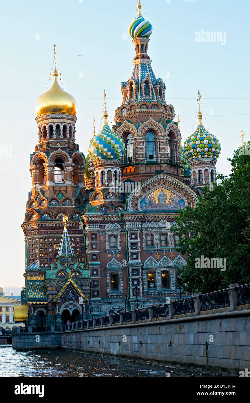 Das Bild von der Kathedrale des Retters auf Blut in Sankt Petersburg Stockfoto