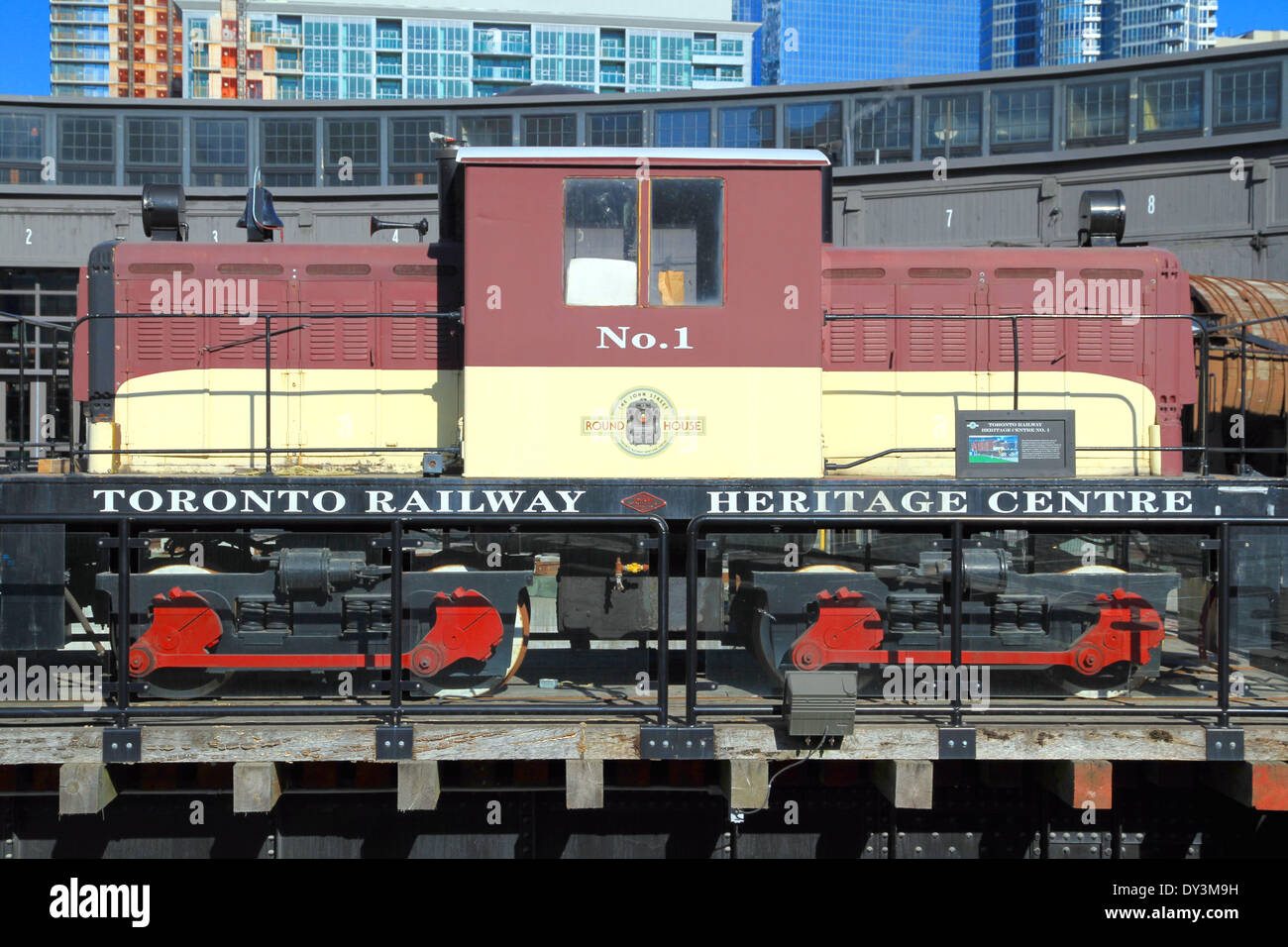 Alten Canadian National Eisenbahnwaggon im Toronto Railway Museum in Downtown Toronto, Kanada Stockfoto