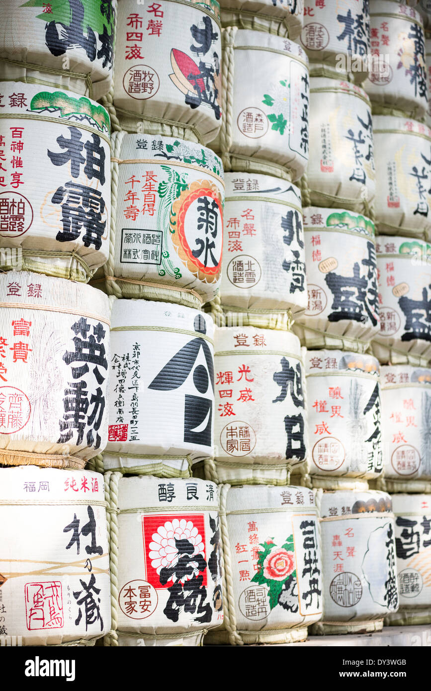 Sake-Fässer Stockfoto