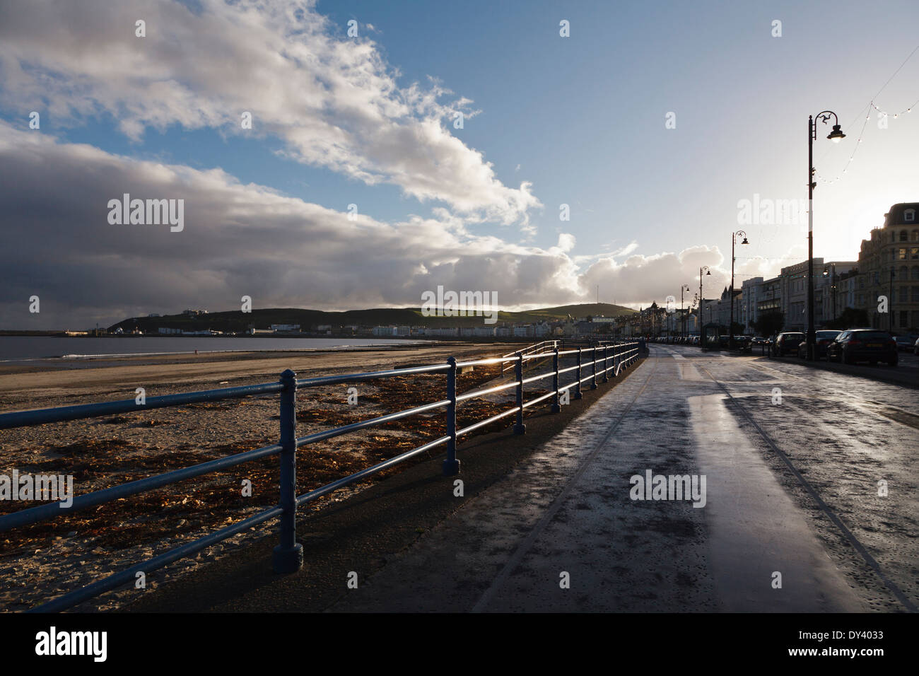 Abendlicht auf der Promenade, Douglas, Isle Of Man Stockfoto