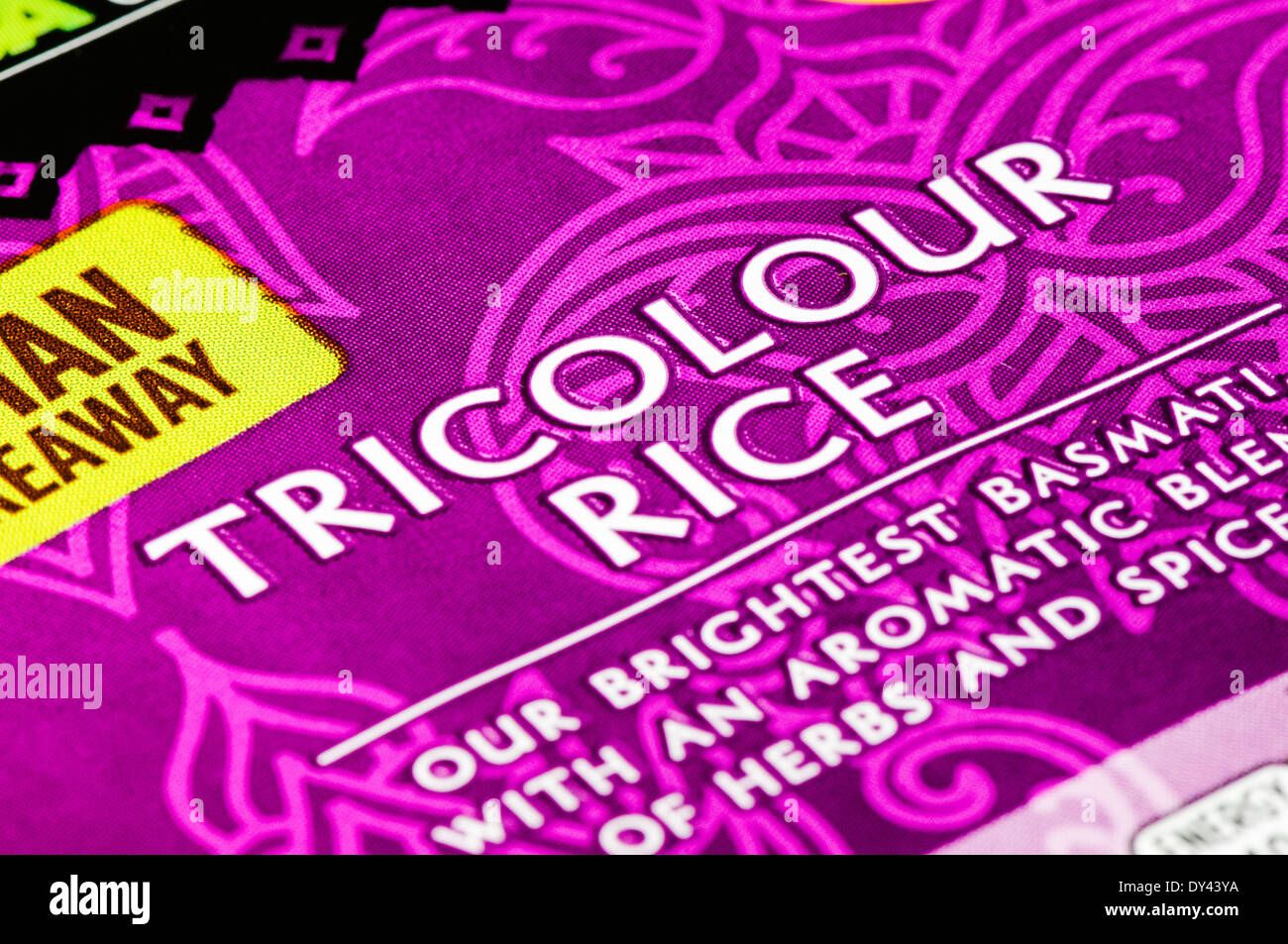 Verpackung der Trikolore Reis Stockfoto