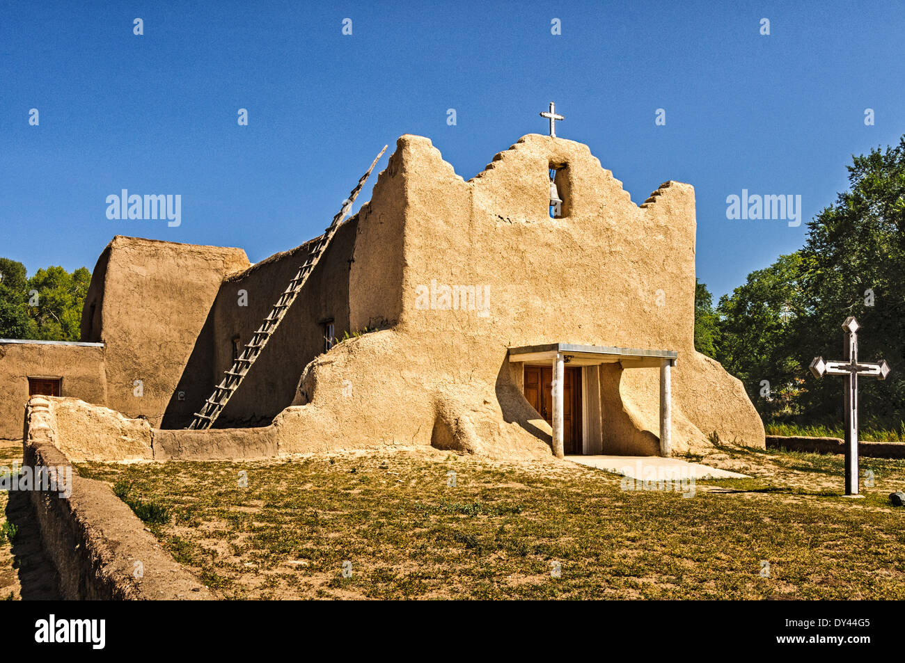 San Lorenzo de Picuris Missionskirche, Picuris Pueblo, New Mexico Stockfoto