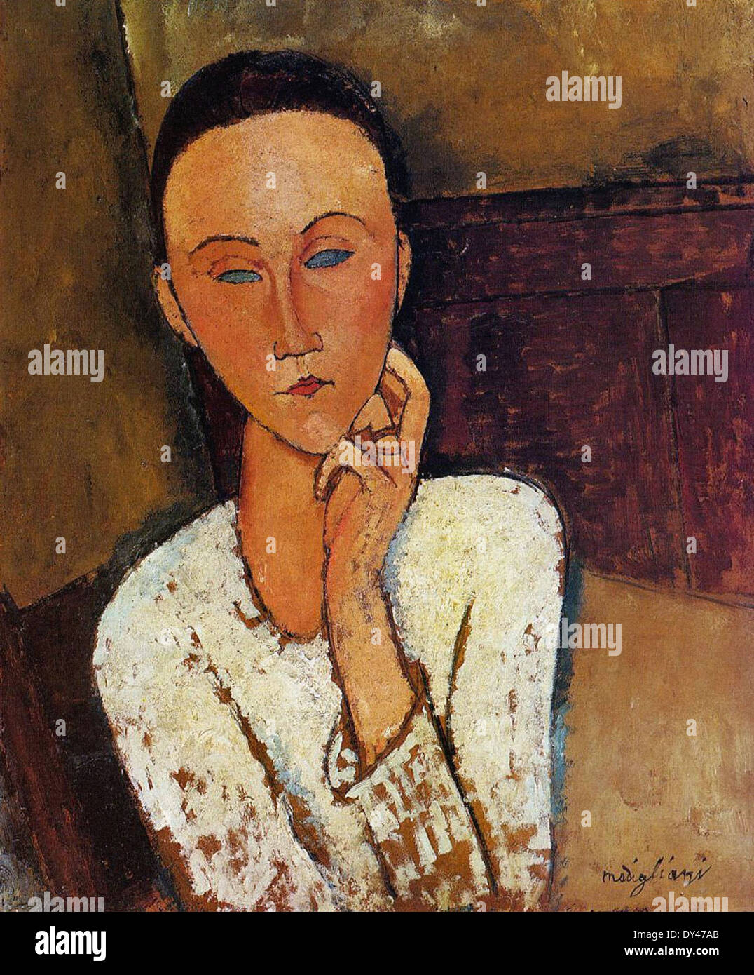 Amedeo Modigliani Lunia Czechowska, linke Hand auf die Wange Stockfoto