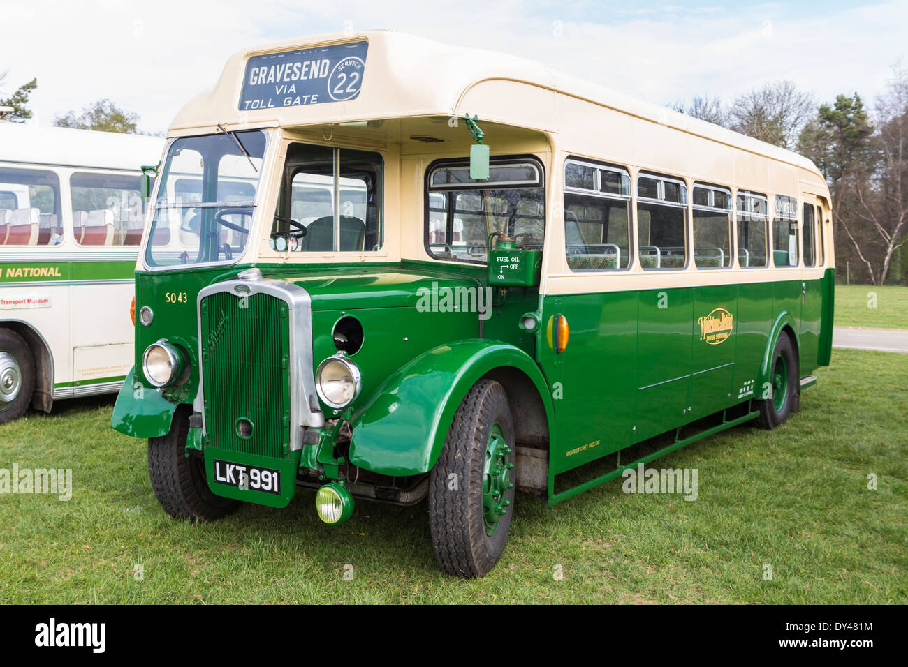 Oldtimerbus am Display des Erbes Fahrzeuge Stockfoto