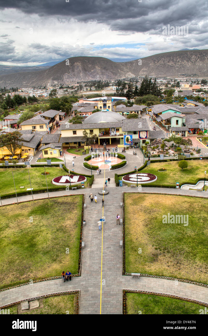 am Äquator am Mitad del Mundo in Ecuador Stockfoto