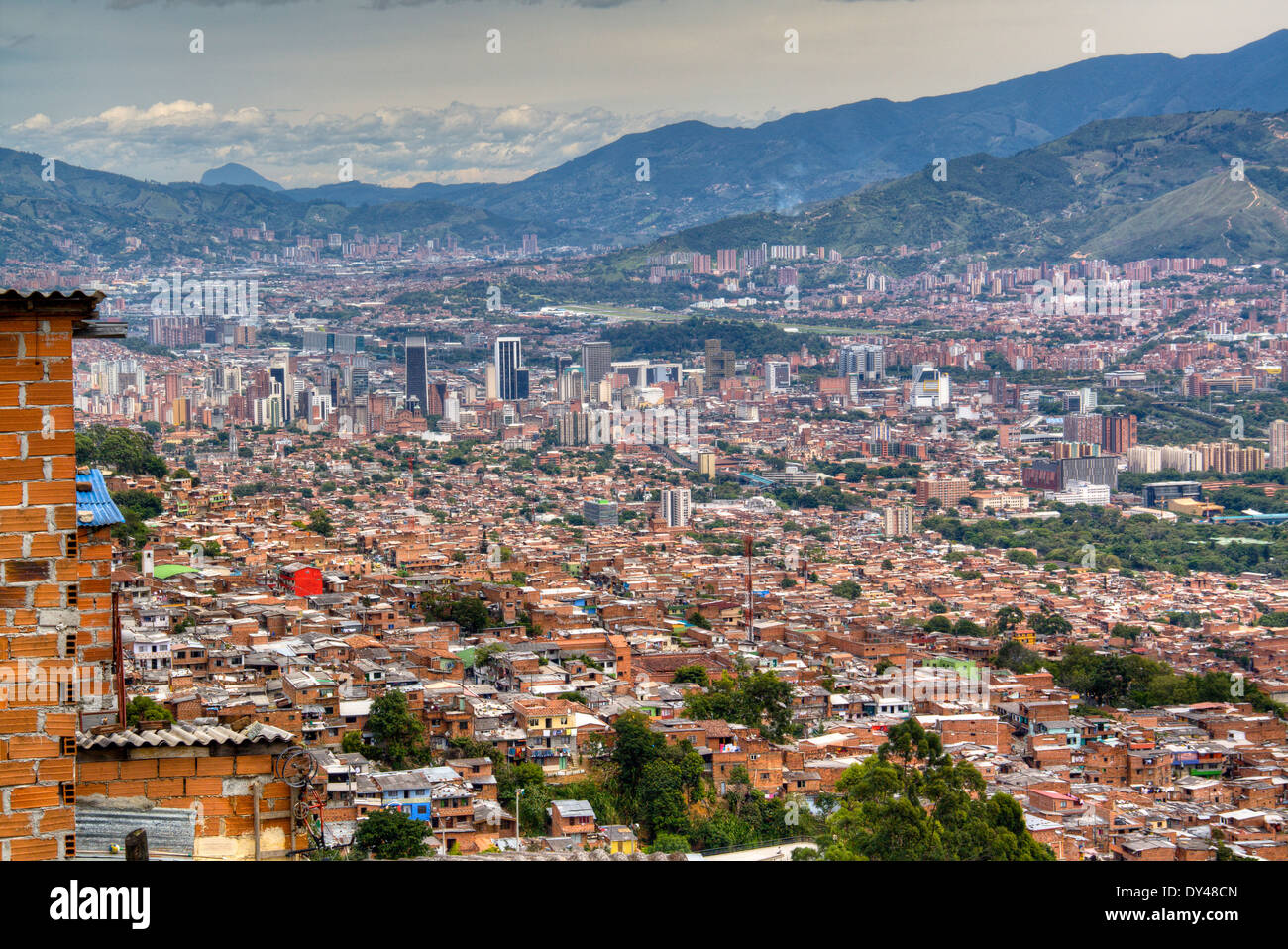 Blick über die Dächer von Medellin, Kolumbien Stockfoto