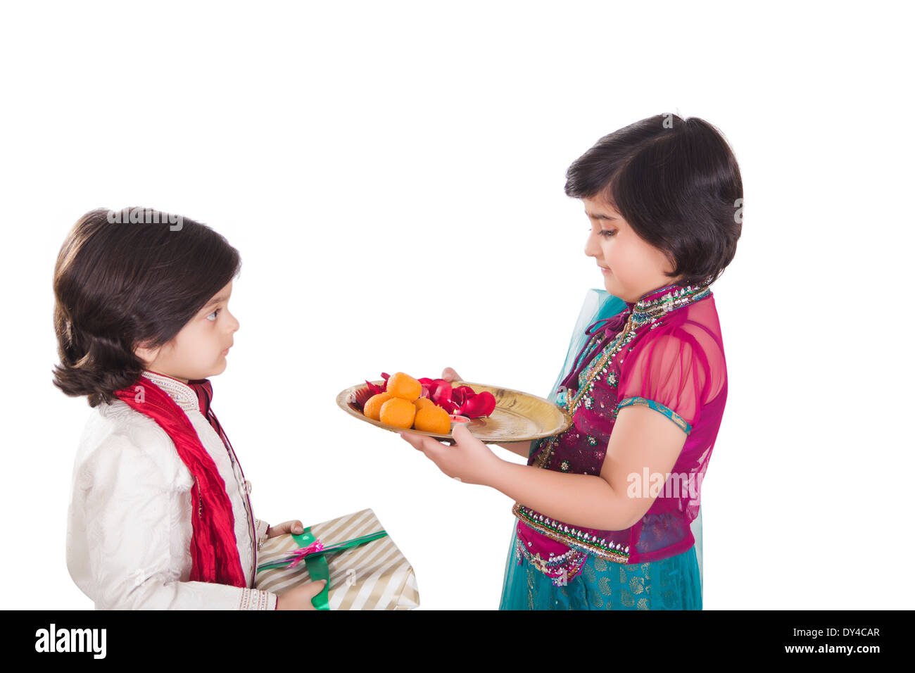 Indische Kinder Festival Bhaiduj Stockfoto