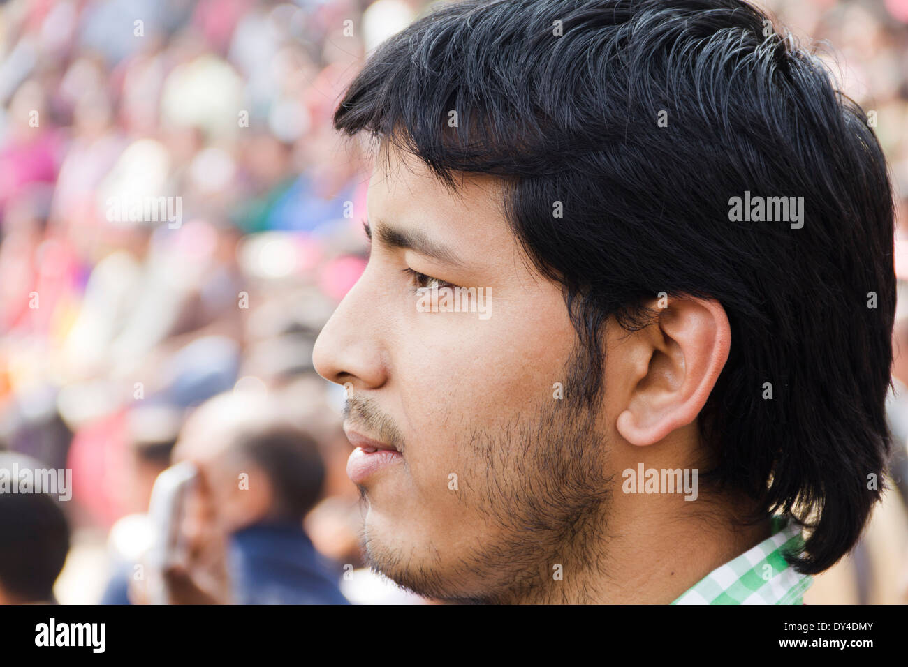 1 indischer Mann Fotografie Messe Stockfoto