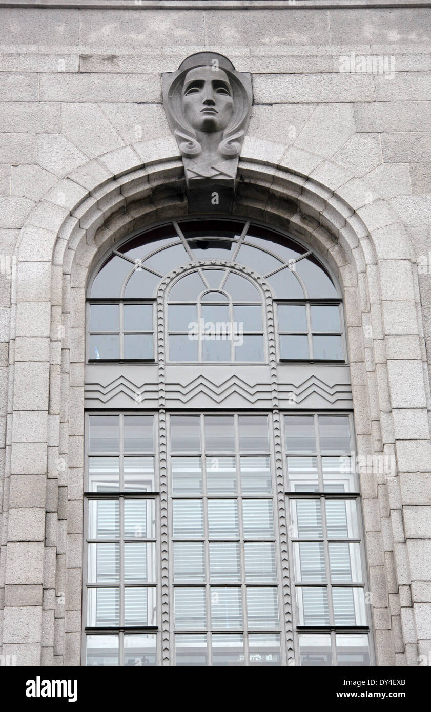 Detail des Ministeriums für Industrie und Handel Gebäude in Dublin Stockfoto