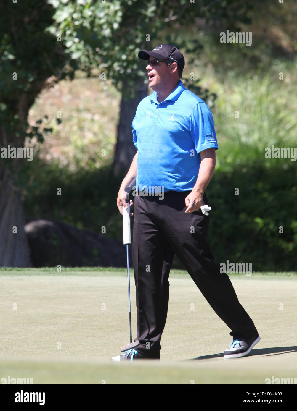 Las Vegas, Nevada, USA. 6. April 2014. Ehemaliger MLB-Spieler Greg Maddux beteiligt sich das Aria Resort & Casino 13. jährliche Michael Jordan Celebrity Invitational am Shadow Creek am 6. April 2014 in North Las Vegas, Nevada-Credit: Marcel Thomas/ZUMAPRESS.com/Alamy Live News Stockfoto