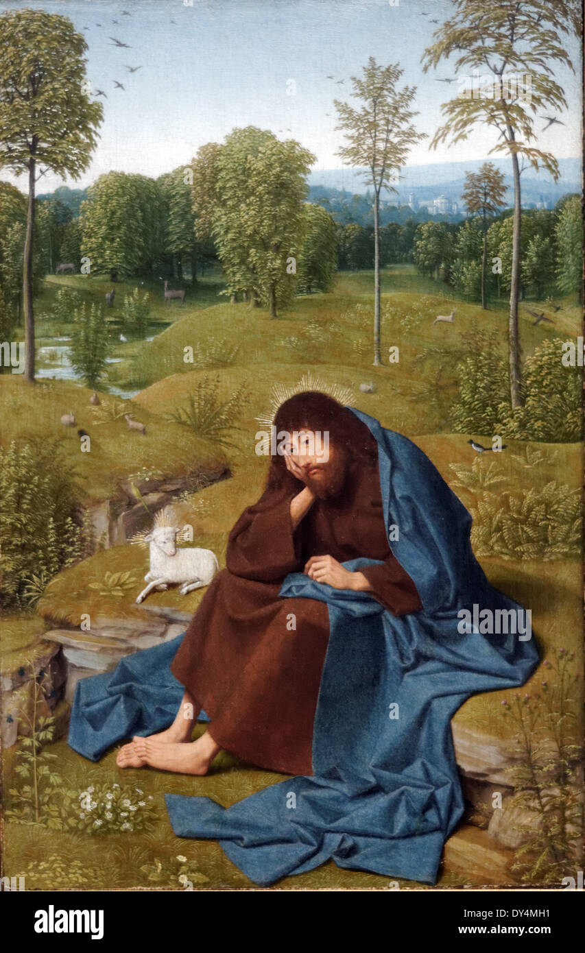 Geertgen Tot Sint Jans - St. Johannes der Täufer in der Wüste - 1484 - XV th Jahrhundert - flämischen Schule - Gemäldegalerie - Berlin Stockfoto