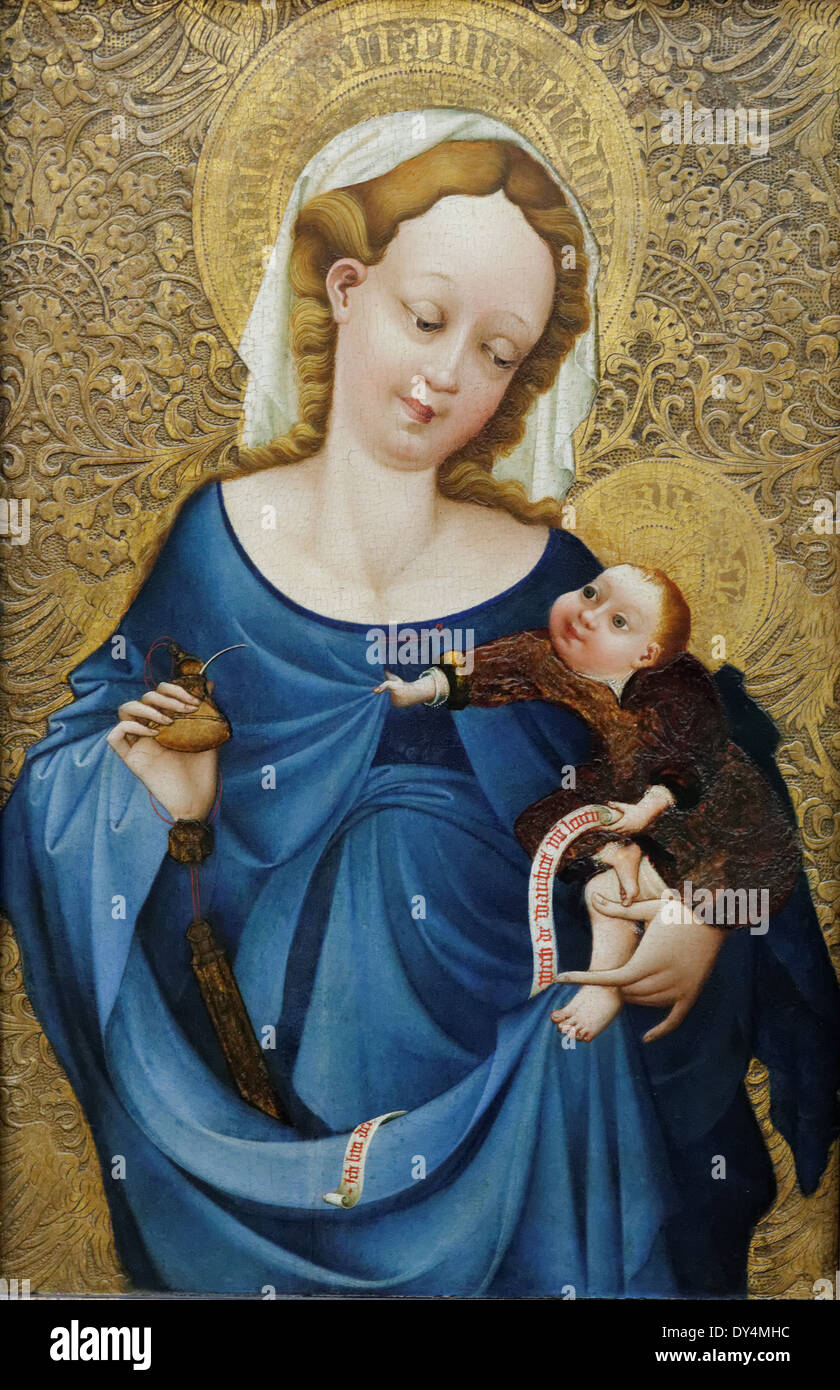 Mittelrheinischer Meister-Madonna mit Tintenfaß - 1430 - XV th Jahrhundert - deutsche Schule - Gemäldegalerie - Berlin Stockfoto