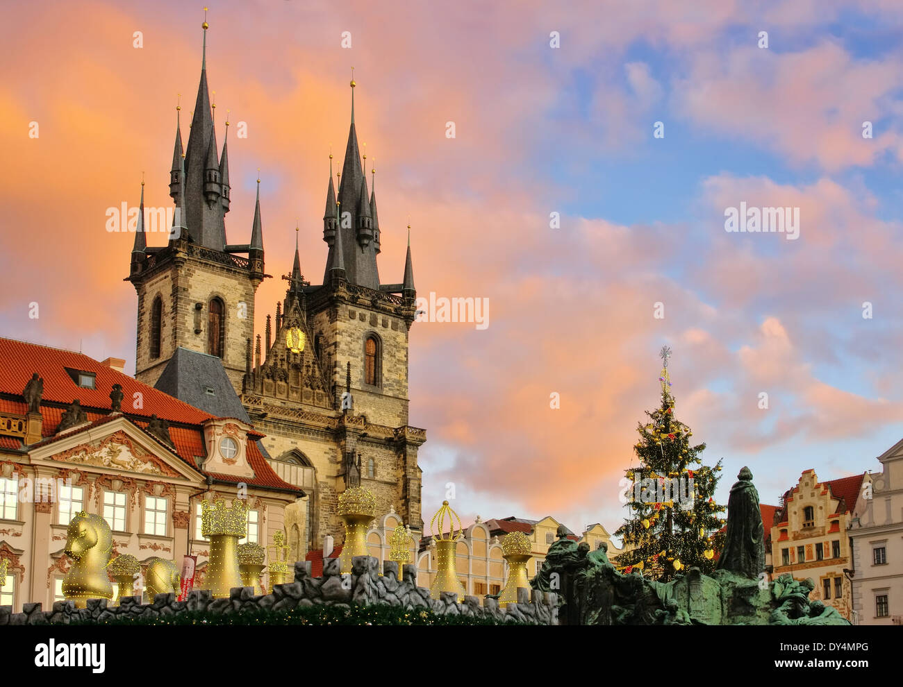 Prag Weihnachtsmarkt - Prager Weihnachtsmarkt 01 Stockfoto