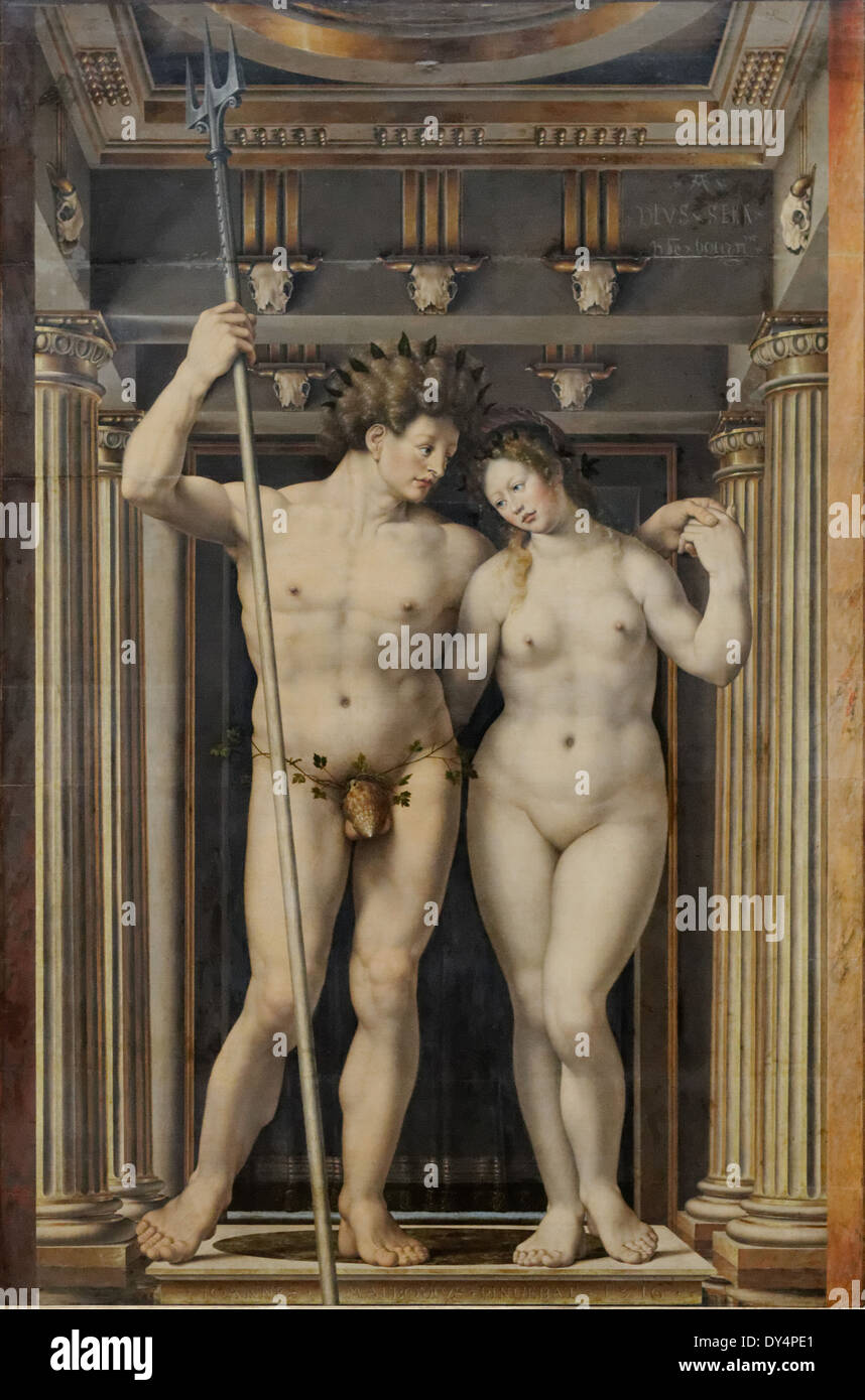 Jan g Gossaert-Neptun und Amphitrite - 1516 - XVI th Jahrhundert - flämischen Schule - Gemäldegalerie - Berlin Stockfoto