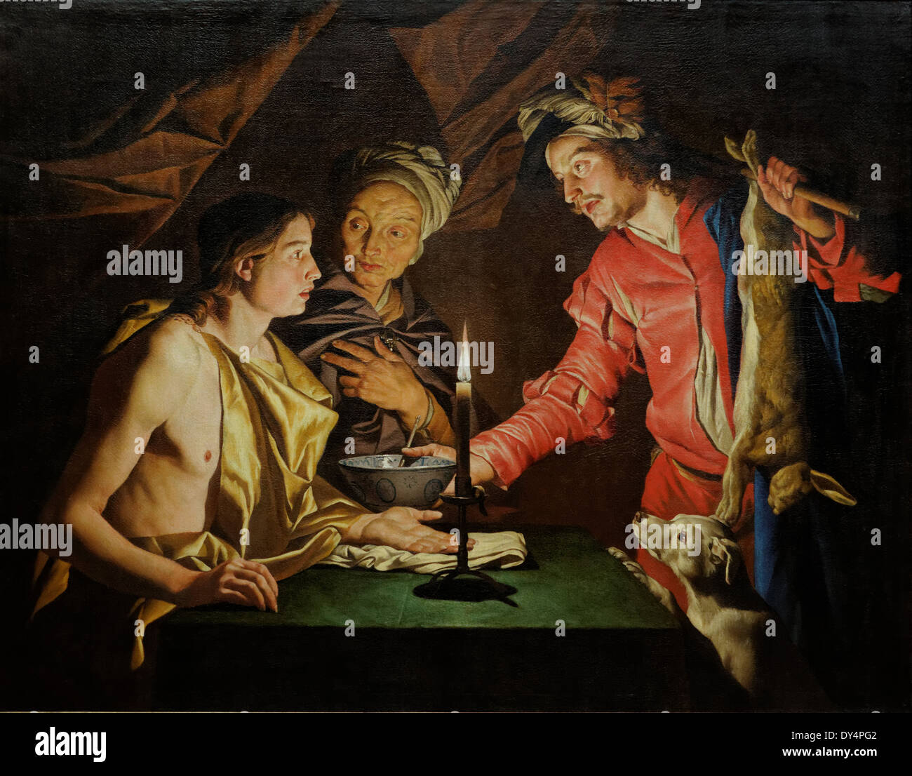 Matteus Stom - Esau verkauft sein Erstgeburtsrecht - flämischen Schule - Gemäldegalerie - Berlin Stockfoto