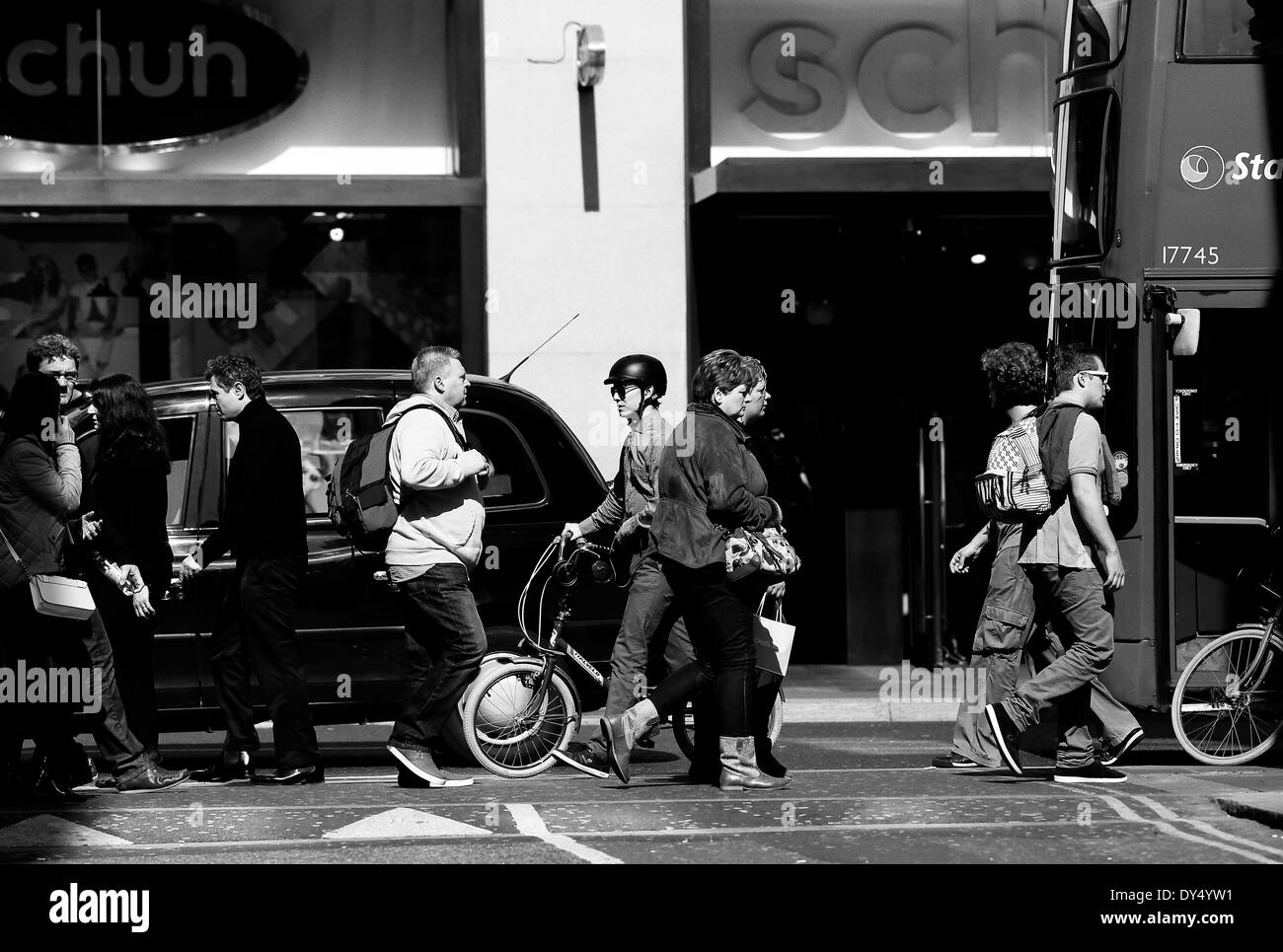 Oxford Street-Masse Stockfoto