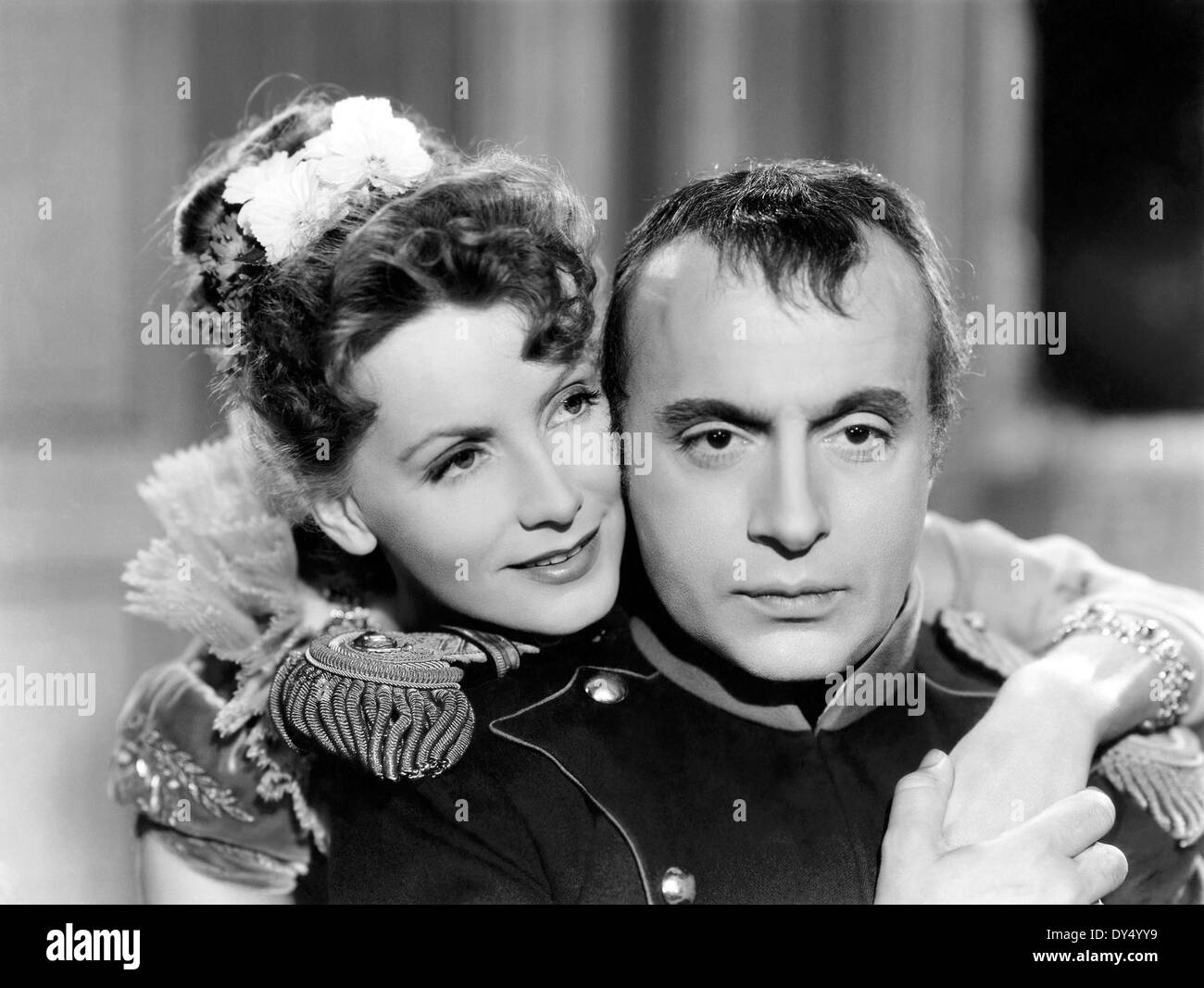 Eroberung 1937 MGM Film mit Greta Garbo als Gräfin Walewska und Charles Boyer als Napoleon Stockfoto
