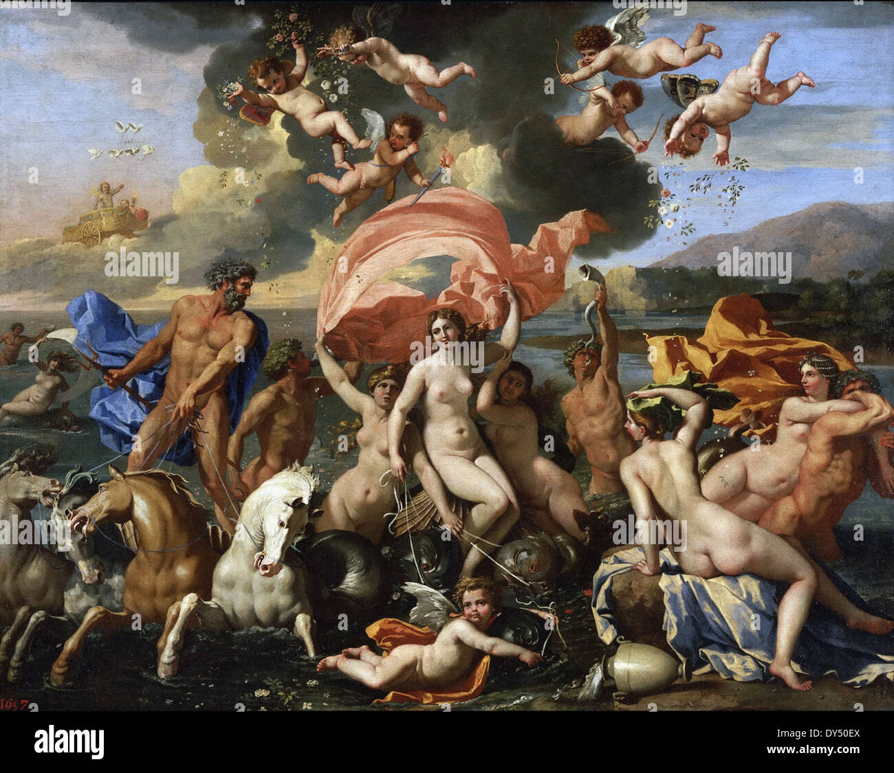 Nicolas Poussin die Geburt der Venus Stockfoto