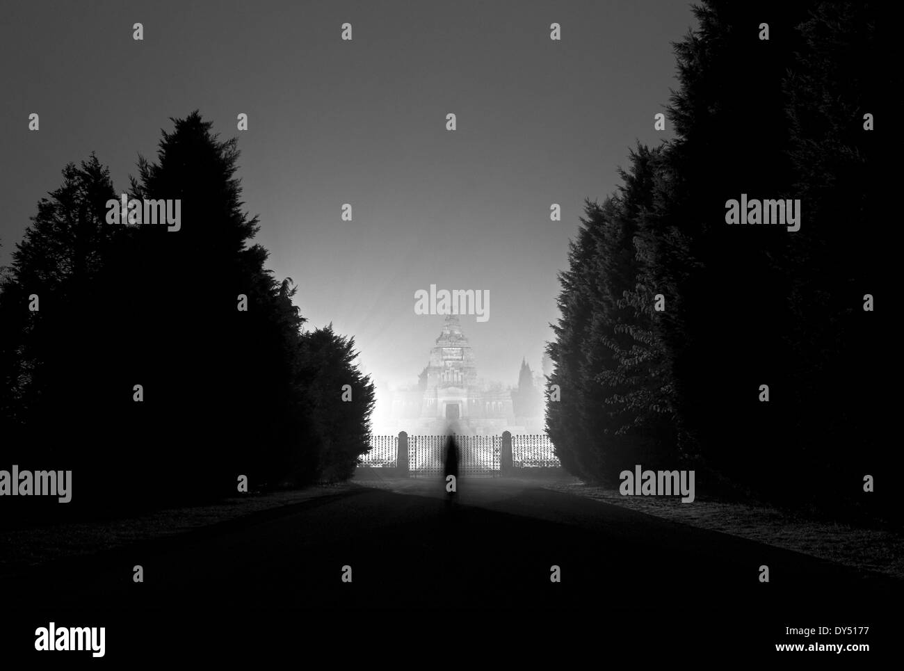 Italien, Crespi d ' Adda. Friedhof Stadtplanansicht Stockfoto