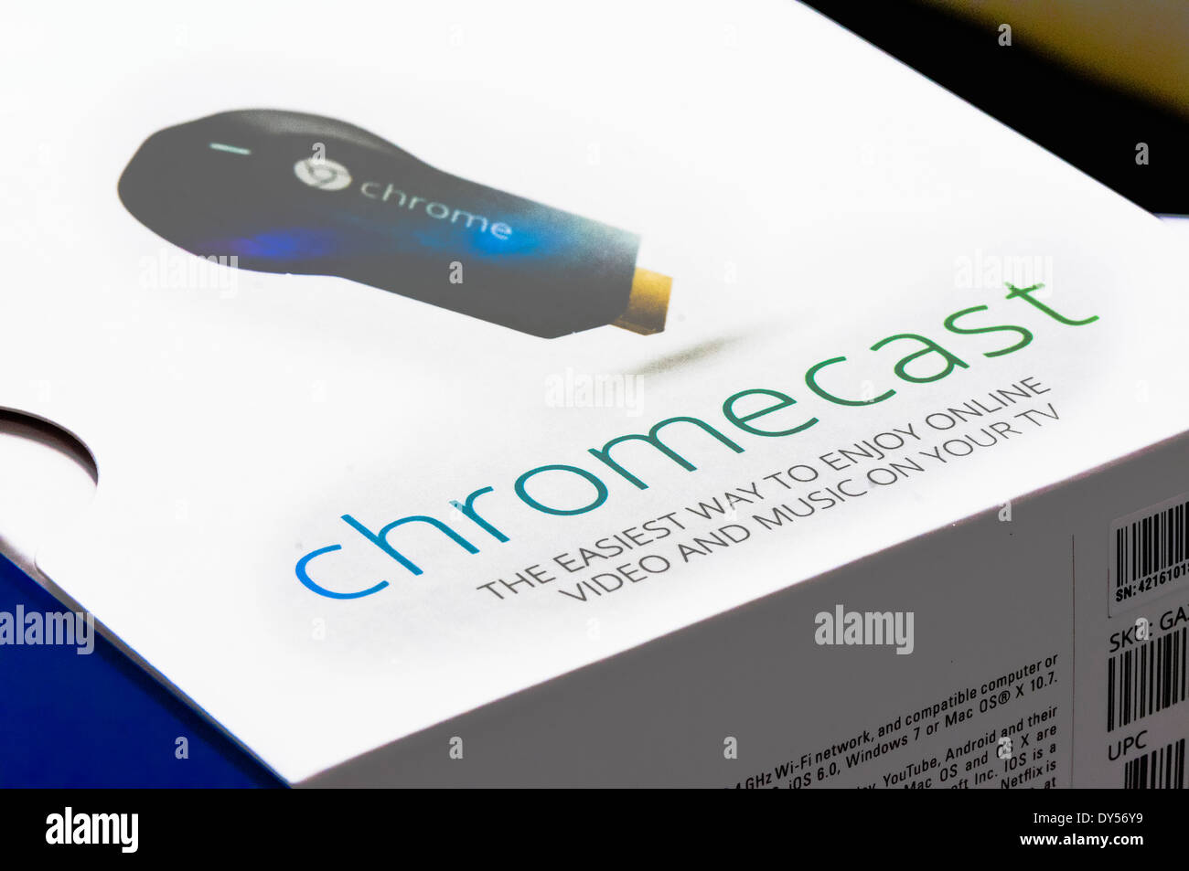 Google Chromecast TV-Streaming-Gerät Stockfoto