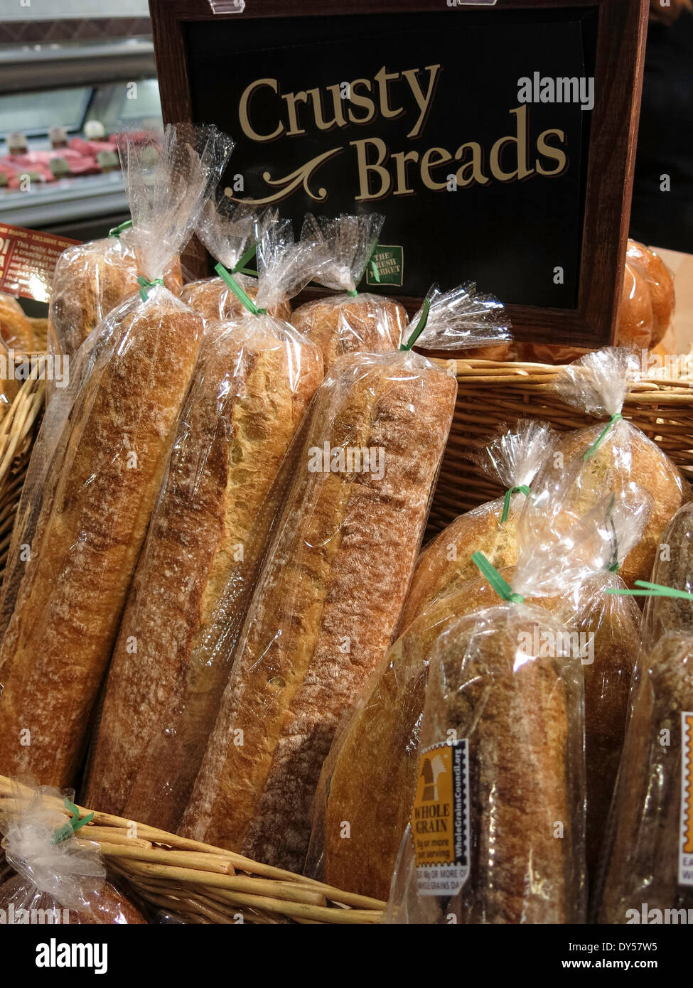 Frisch gebackene Brote, den Frischmarkt in Tampa, Florida Stockfoto