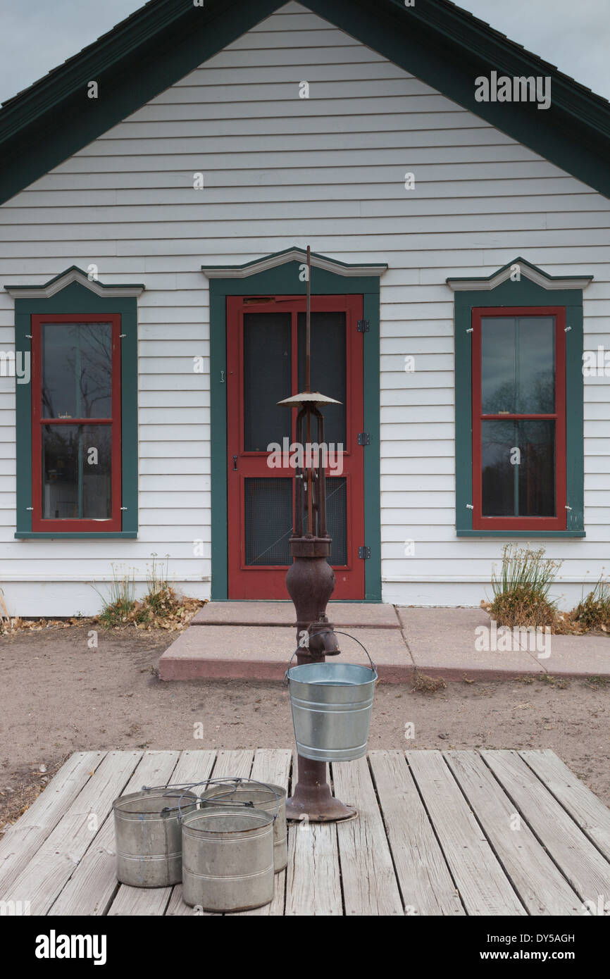 USA, Nebraska, Grand Island, Stuhr Museum des Prairie-Pioniers, Wasserpumpe Stockfoto