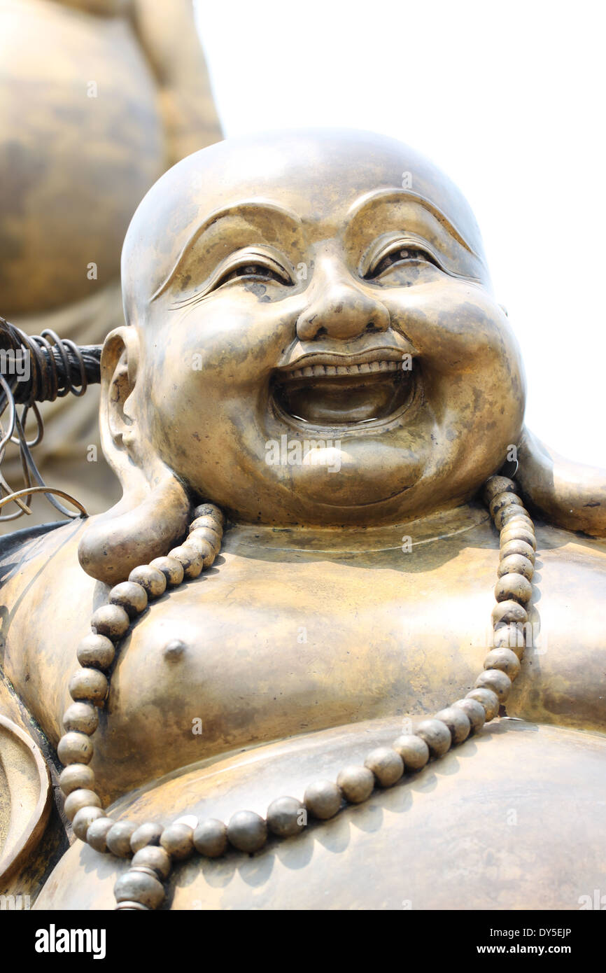 Statuen von Chinesische Gottheit in so glücklich lächelnd. Stockfoto