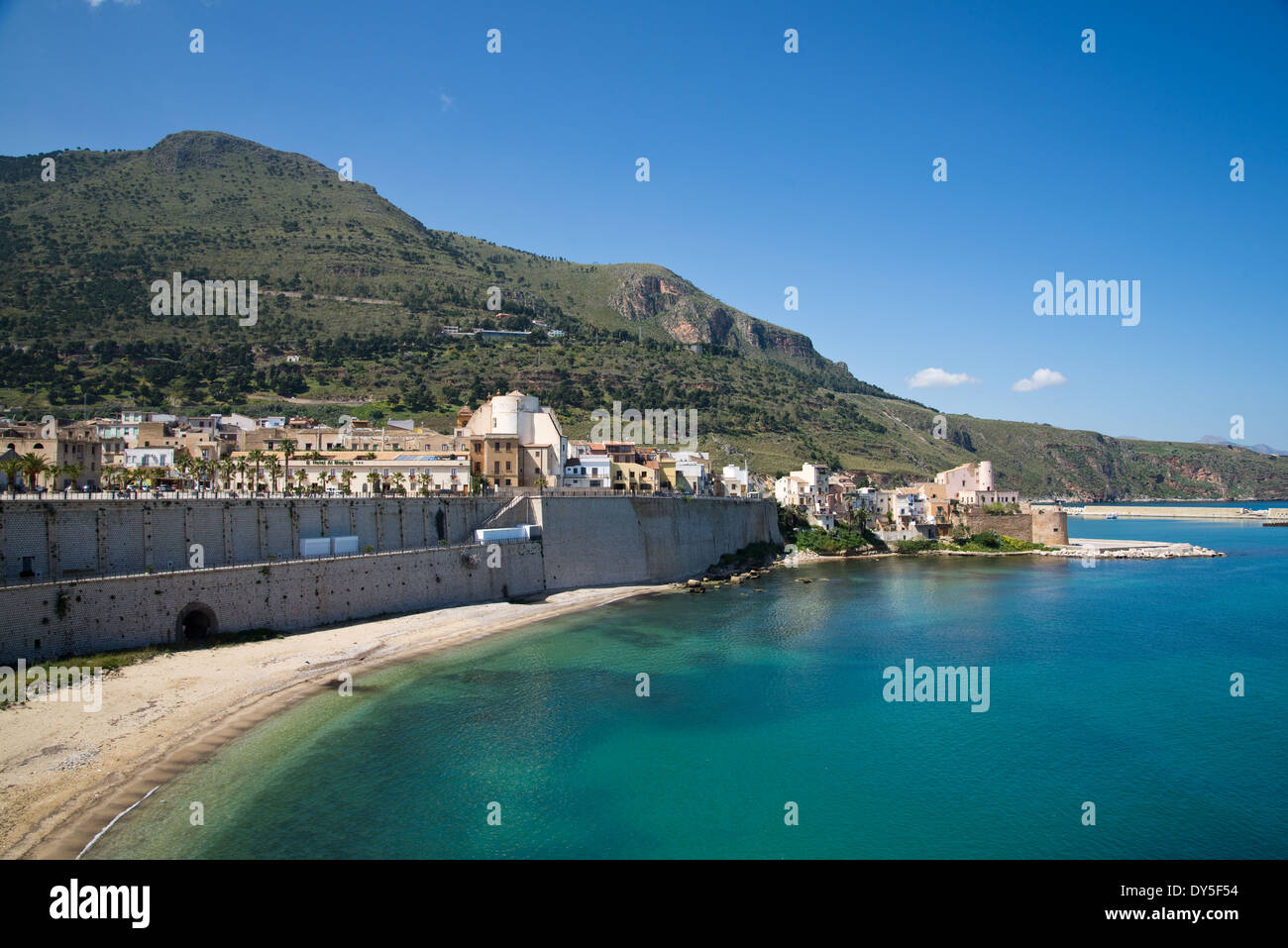 Panorama von Castellammare del Golfo Stockfoto