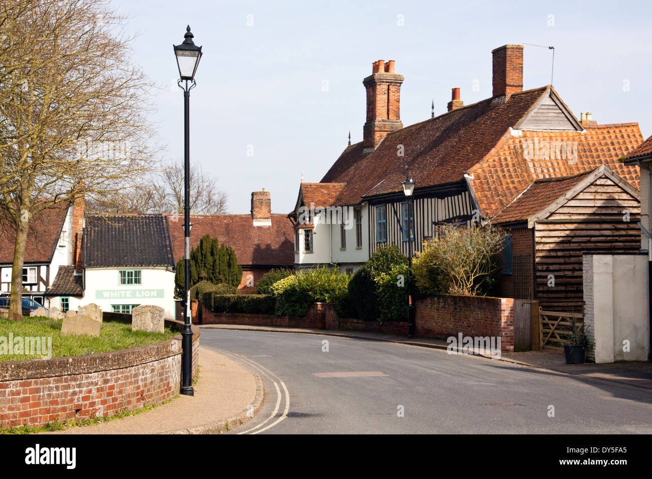Tudor Häuser in Halesworth, Suffolk Stockfoto