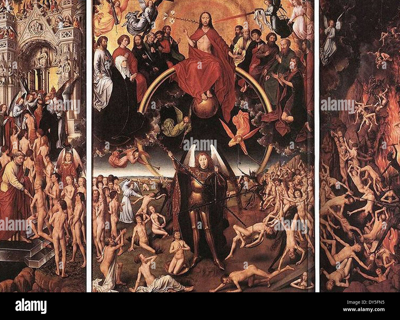 Hans Memling das jüngste Gericht Stockfoto