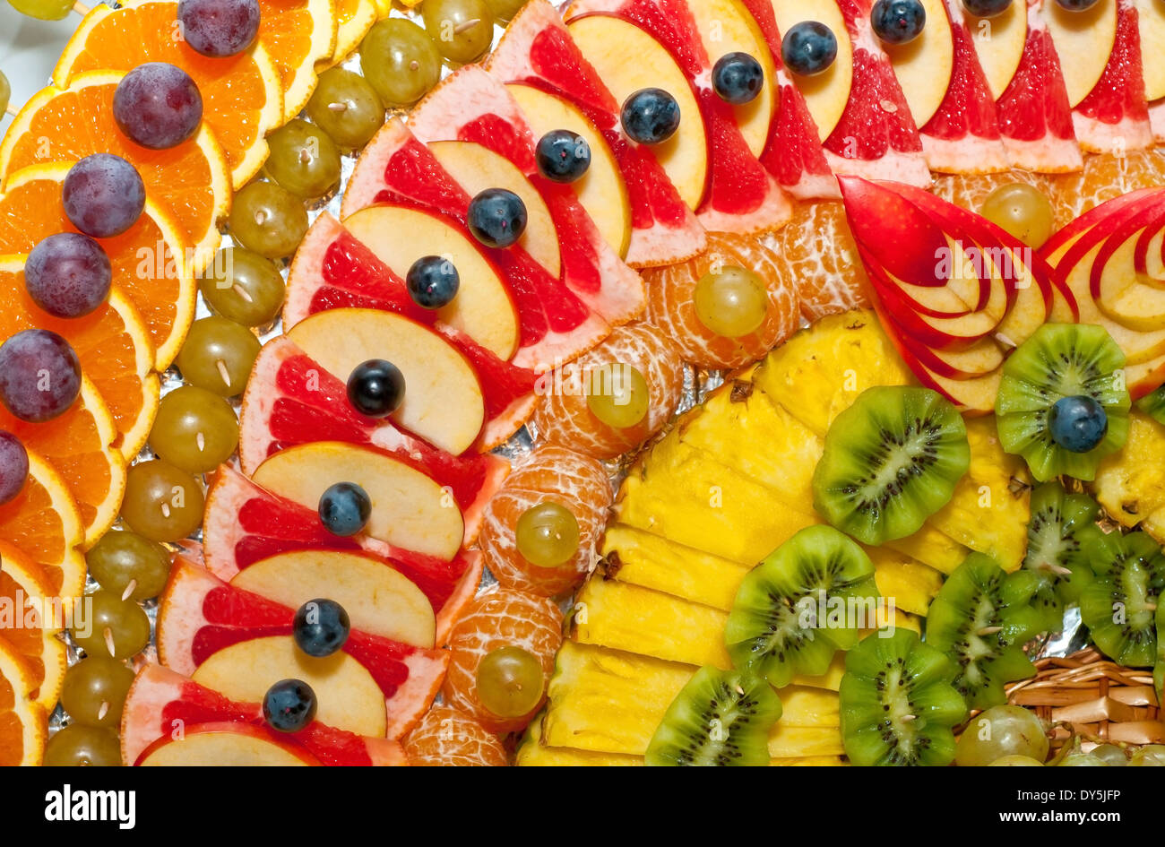 Frischer Gemischter Obstsalat. Stockfoto